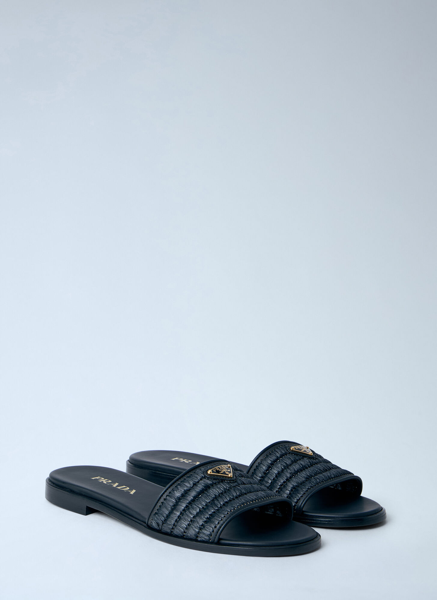  Prada Prada Leather Slides With Crochet Details - Frau Slides Black Eu - 38 