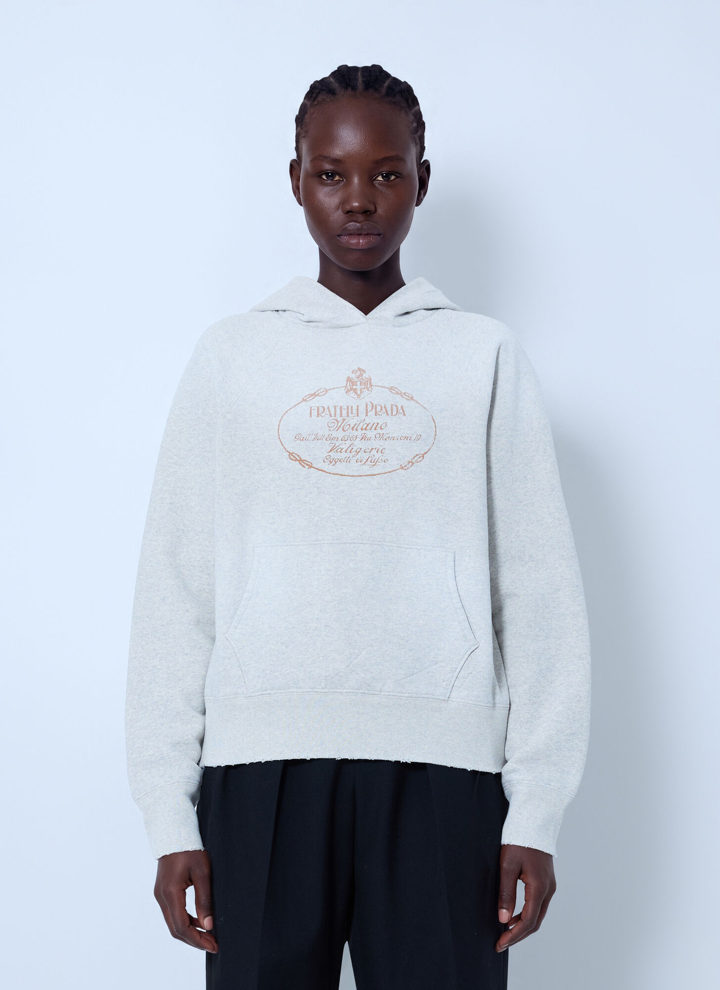 Prada , Hoodies, Female, Gray, Xs, Hooded Sweatshirt - Image 4