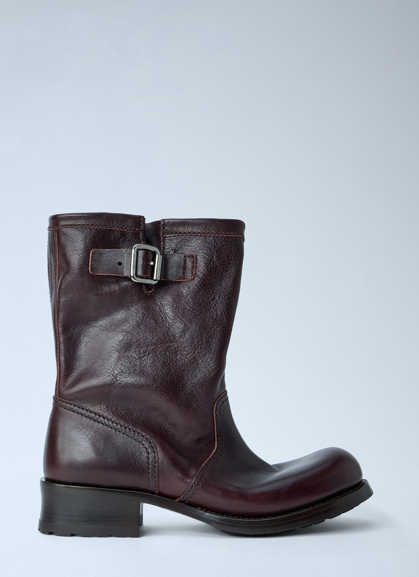 Prada Women's Brown Leather Mid-Calf Boots - Woman Boots Eu - 37