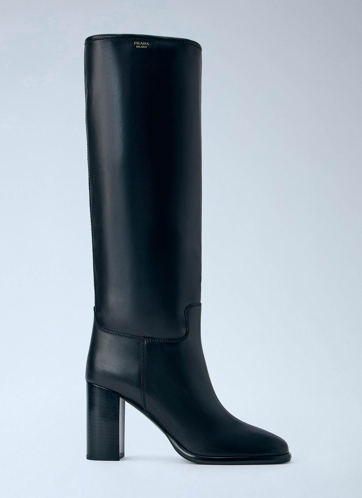Prada Women's Black Block Heel Leather Boots - Woman Boots Eu - 40 - Image 1