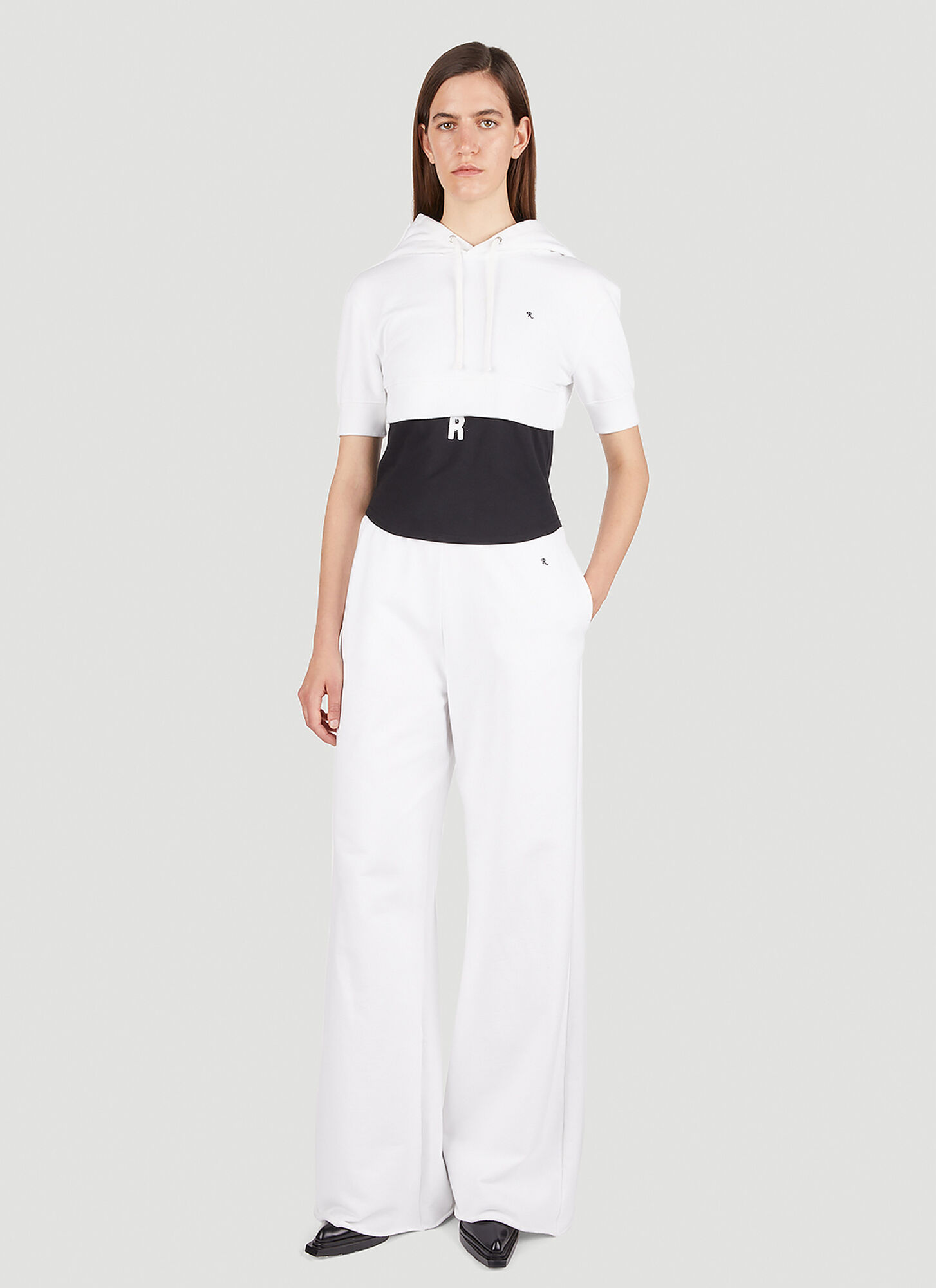  Raf Simons Raf Simons Cropped Hooded Sweatshirt - Frau Tops White S 