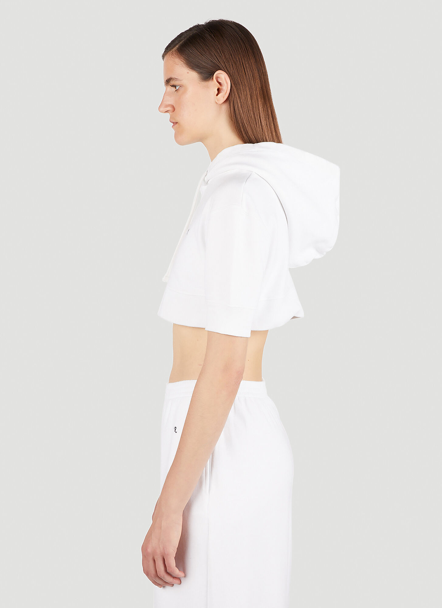  Raf Simons Raf Simons Cropped Hooded Sweatshirt - Frau Tops White S 