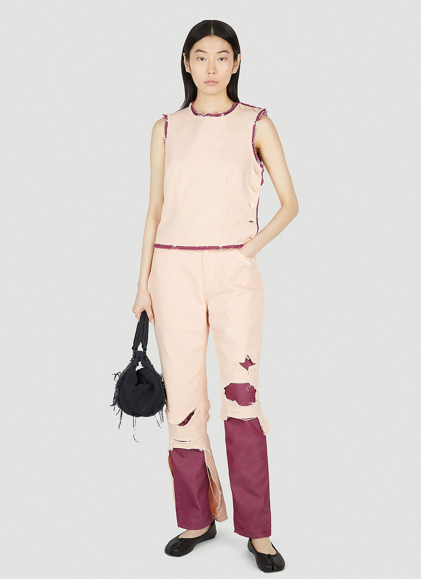  Raf Simons Raf Simons Distressed Jeans - Woman Jeans Pink 27 