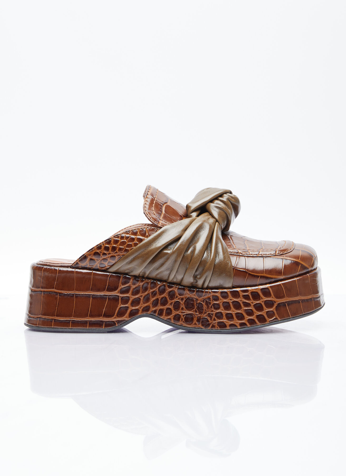 Rejina Pyo Women's Brown Knot Platform Mules - Woman Platforms Eu - 37