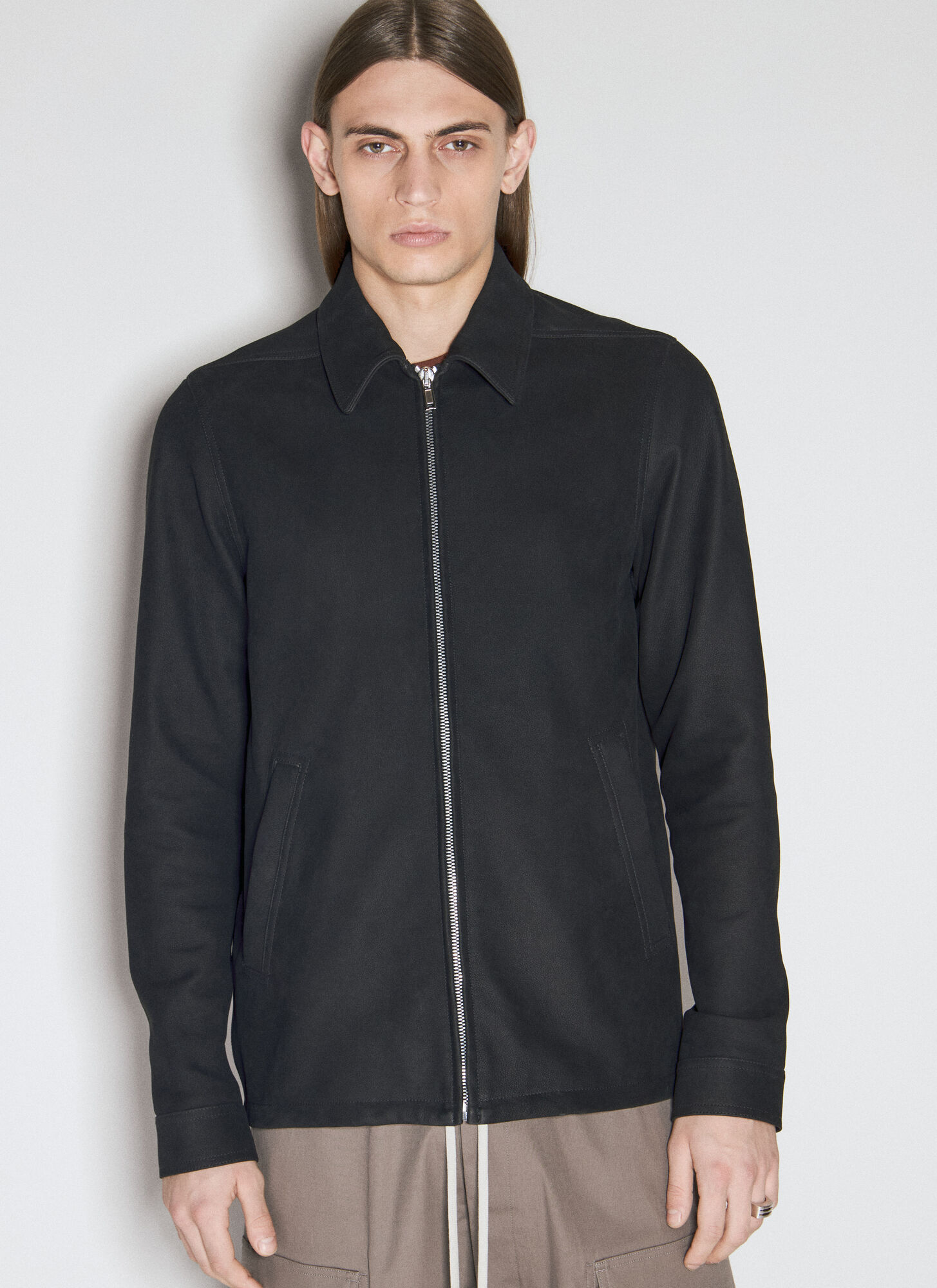 Shop Rick Owens Brad Leather Jacket In Black