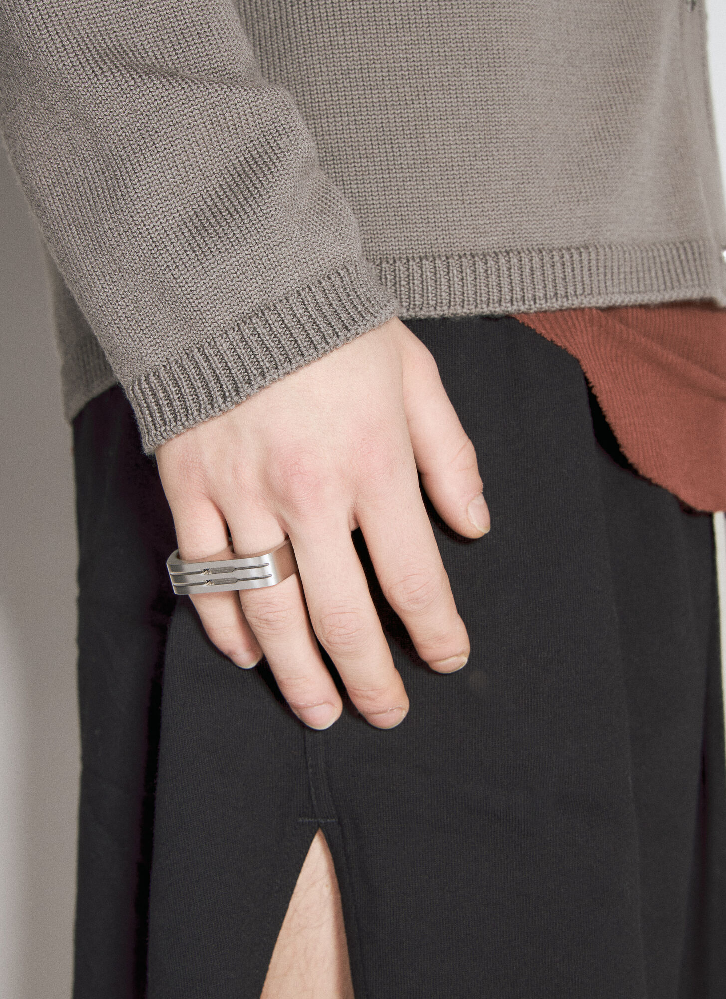Rick Owens Double Grill Ring In Silver | ModeSens