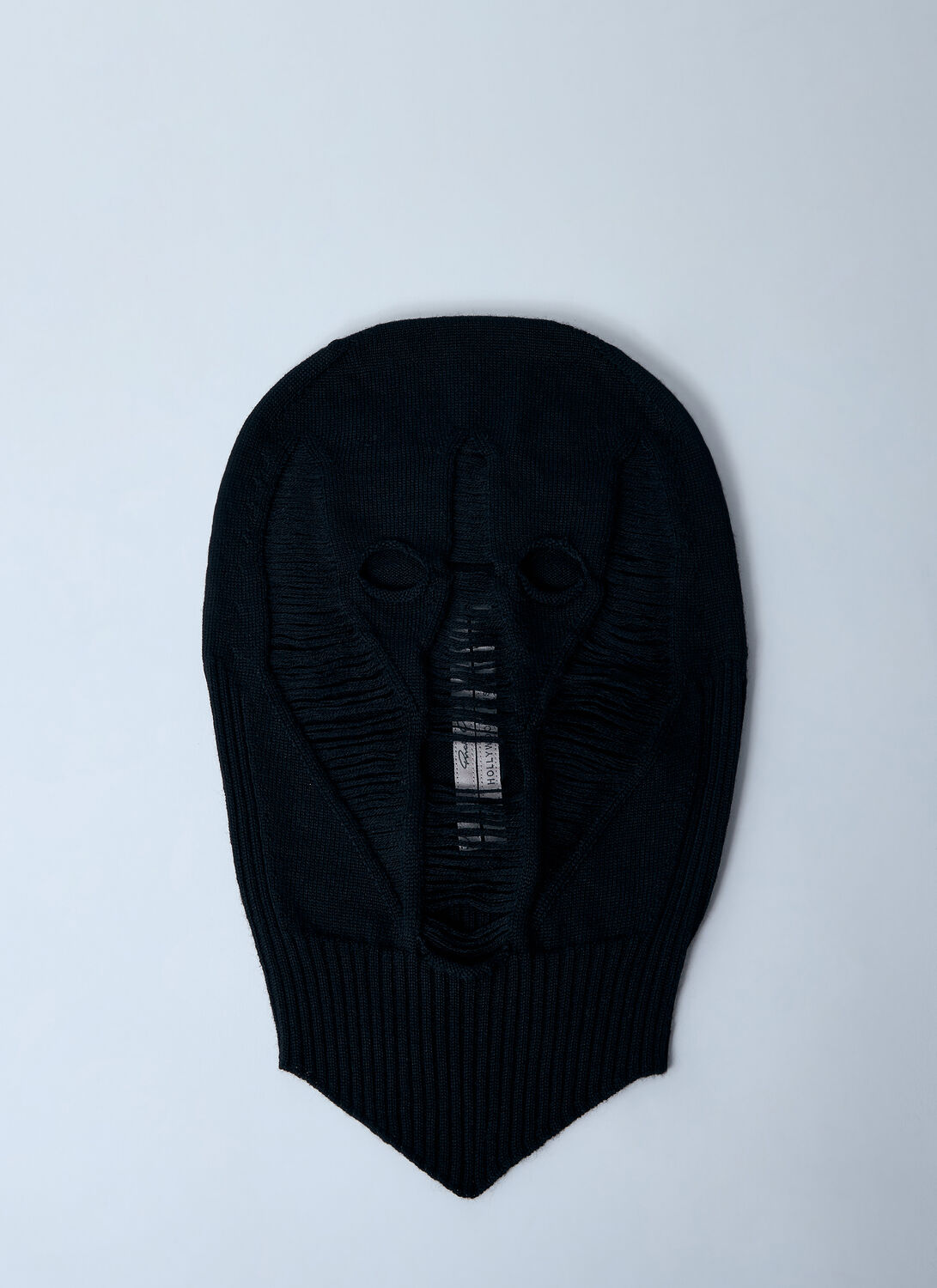 Rick Owens Distressed Wool Balaclava In Black