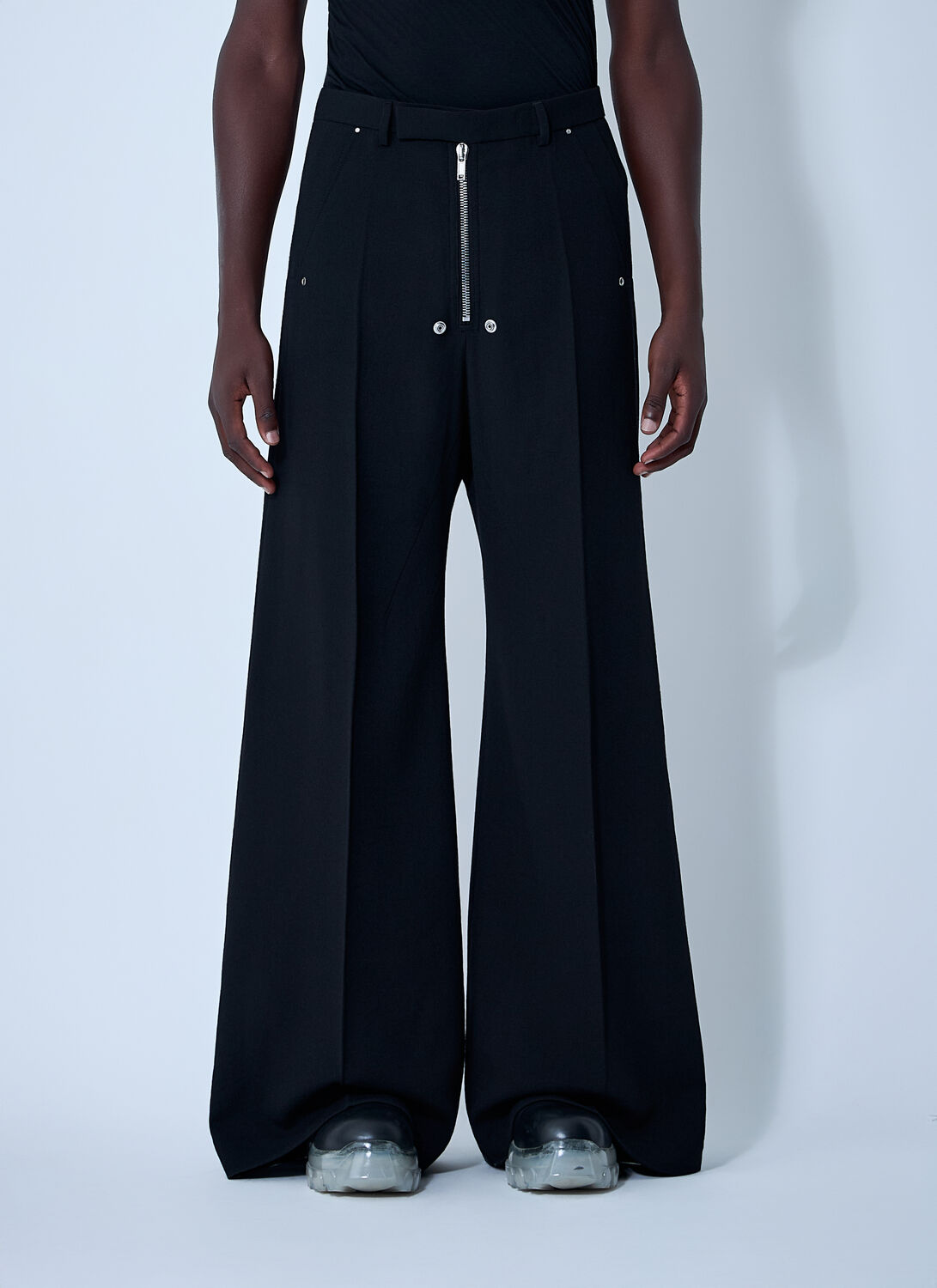Rick Owens Tailored Wide Belas Trousers Black In Black