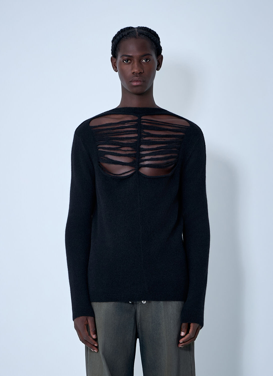 Rick Owens Wool-blend Knit Top In Black