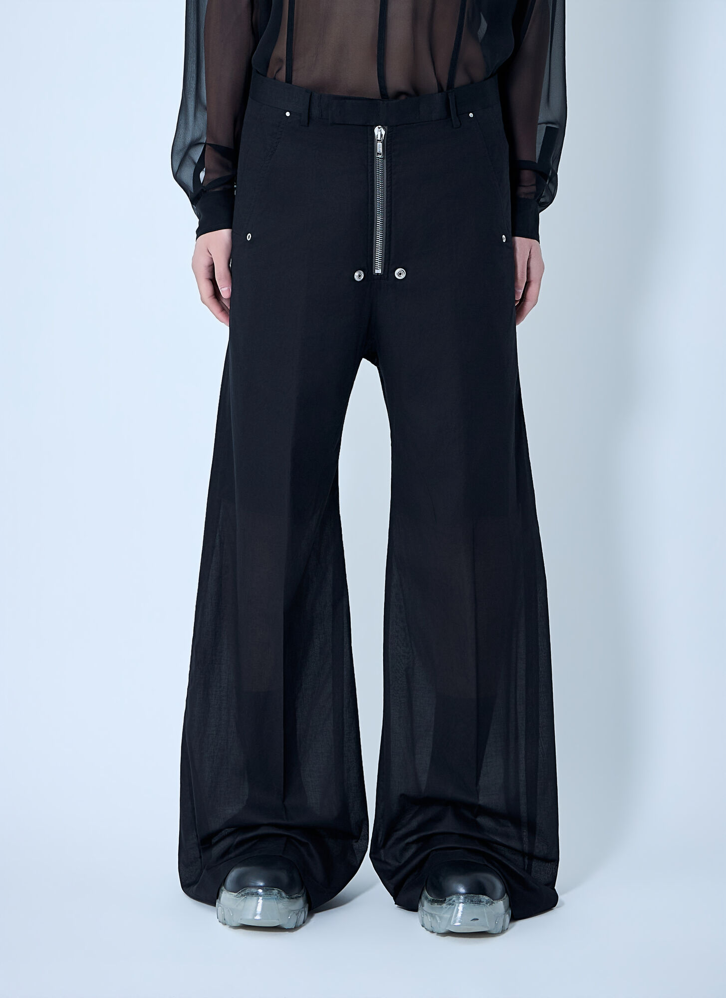 Rick Owens Men's Black Tailored Wide Belas Pants - Man Pants It - 50