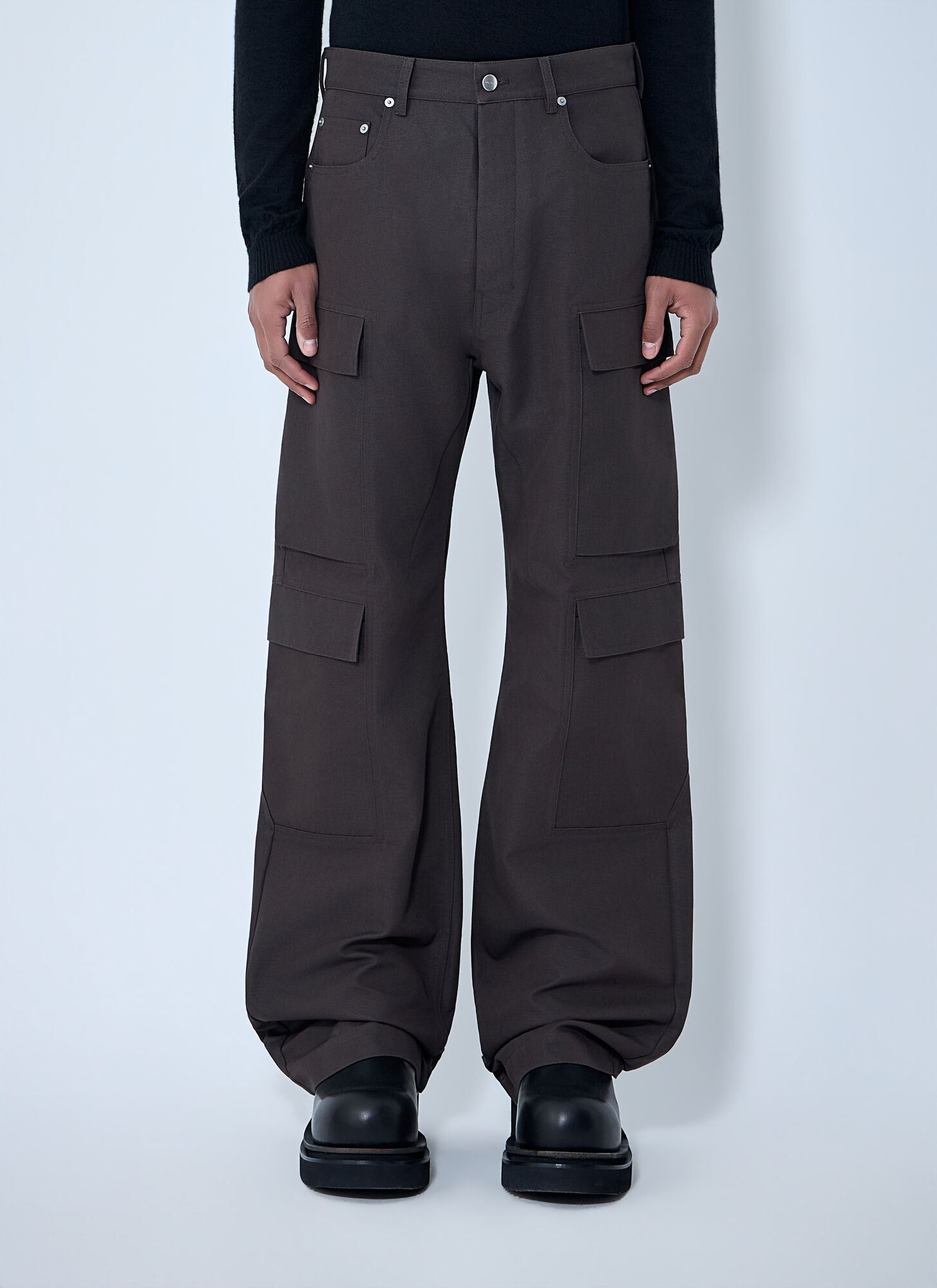 Rick Owens Men's Grey Geth Cargo Pants - Man Pants 34