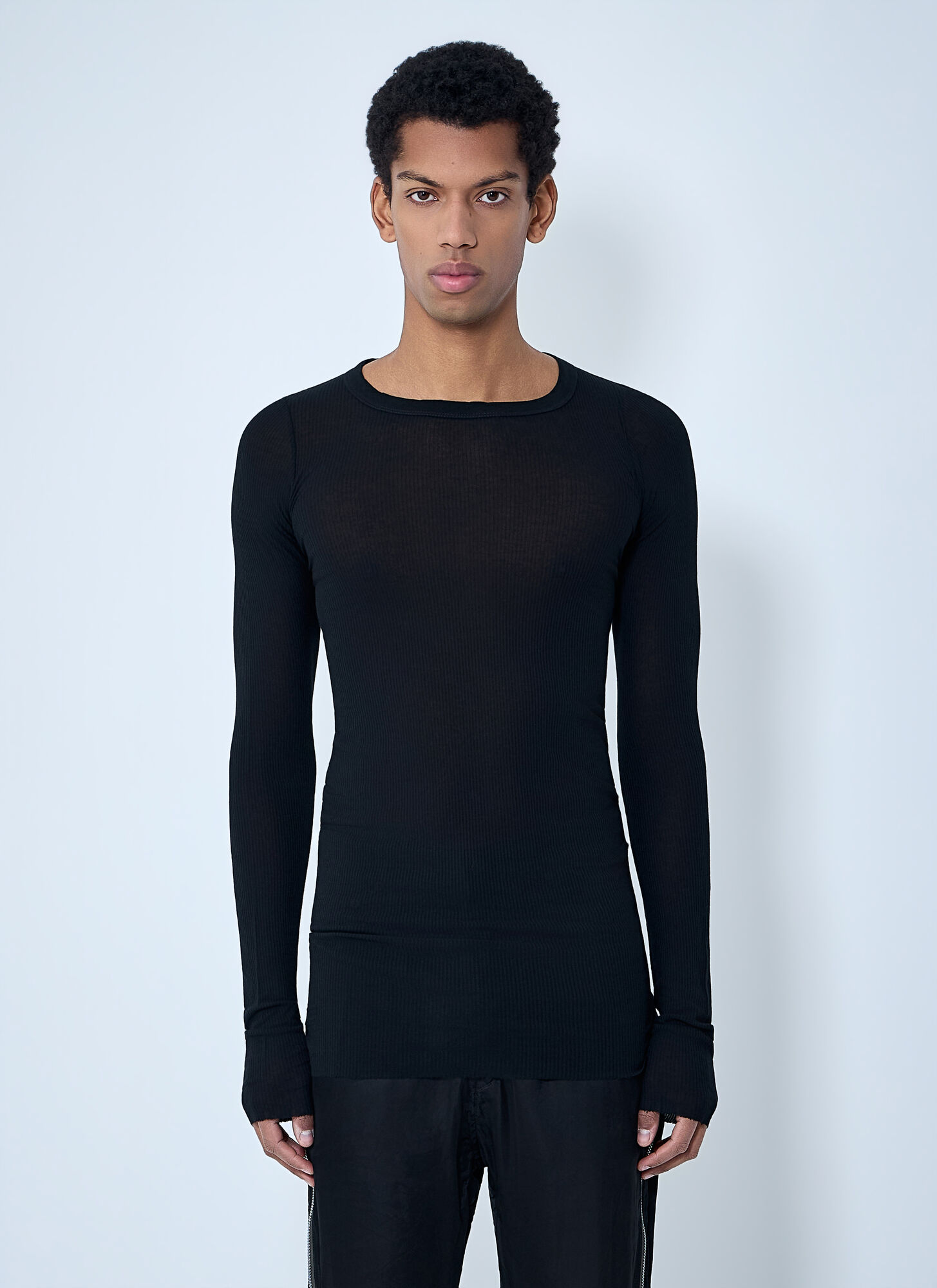 Rick Owens Uomo Nero Round-Neck Knitwear - Immagine 2