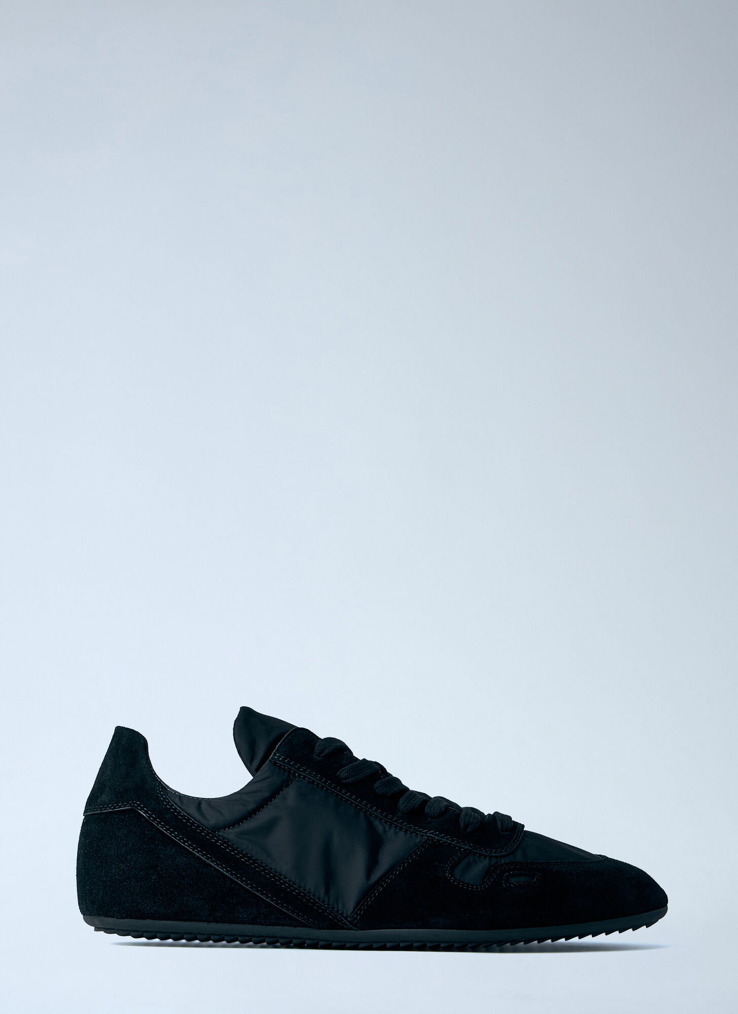 Rick Owens Men's Black Minimal Suede-Trimmed Sneakers - Man Sneakers Eu - 40