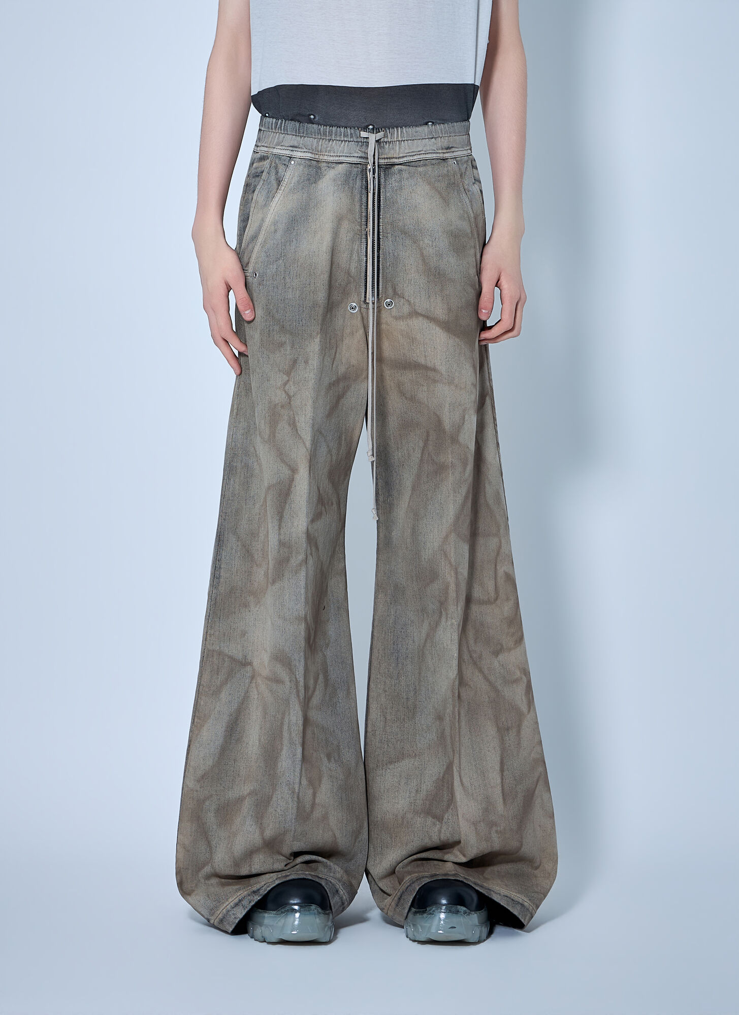 Rick Owens Men's Beige Wide Bela Pants - Man Pants It - 50