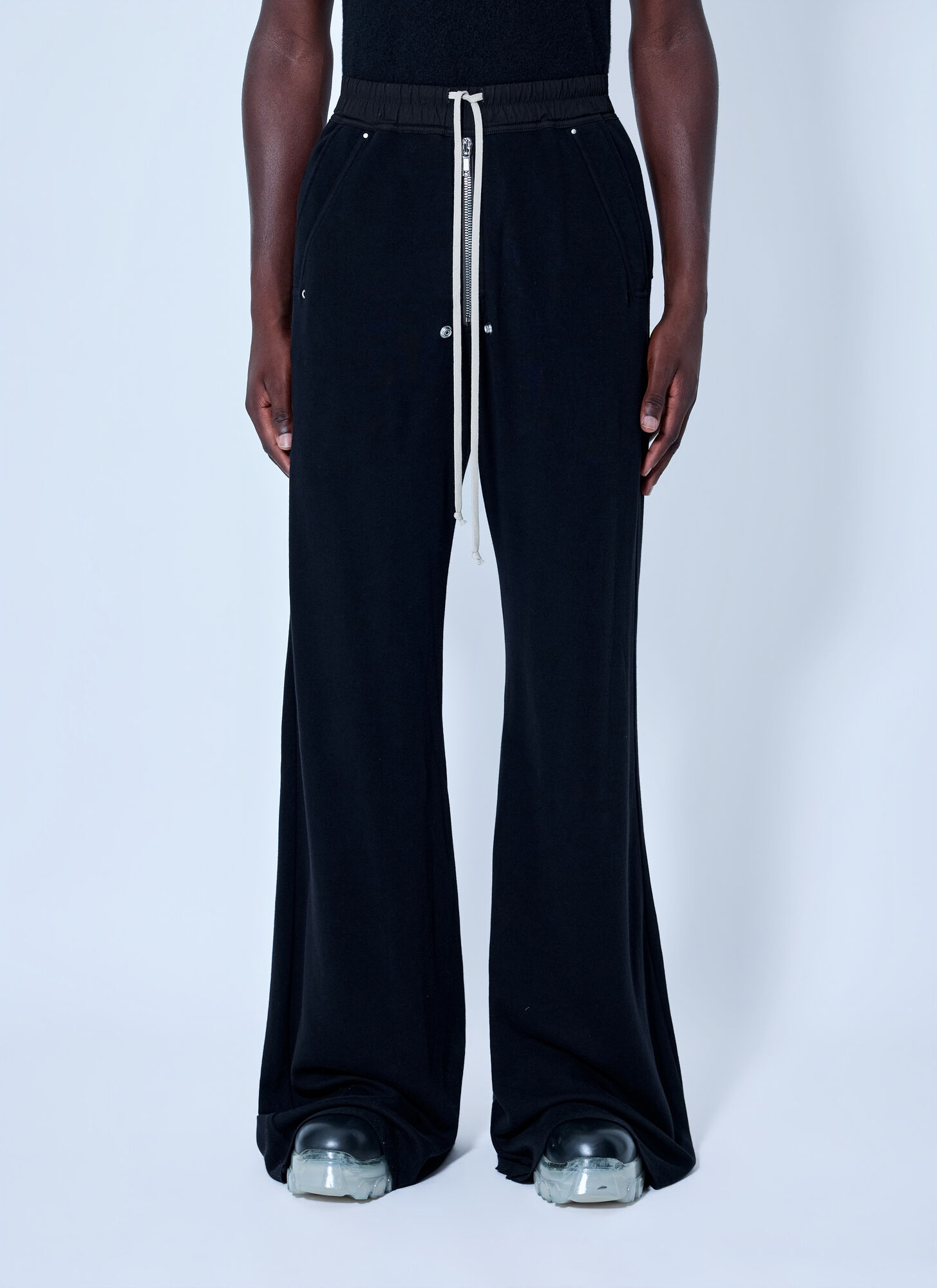 Rick Owens Men's Black Wide Bela Pants - Man Track Pants It - 52