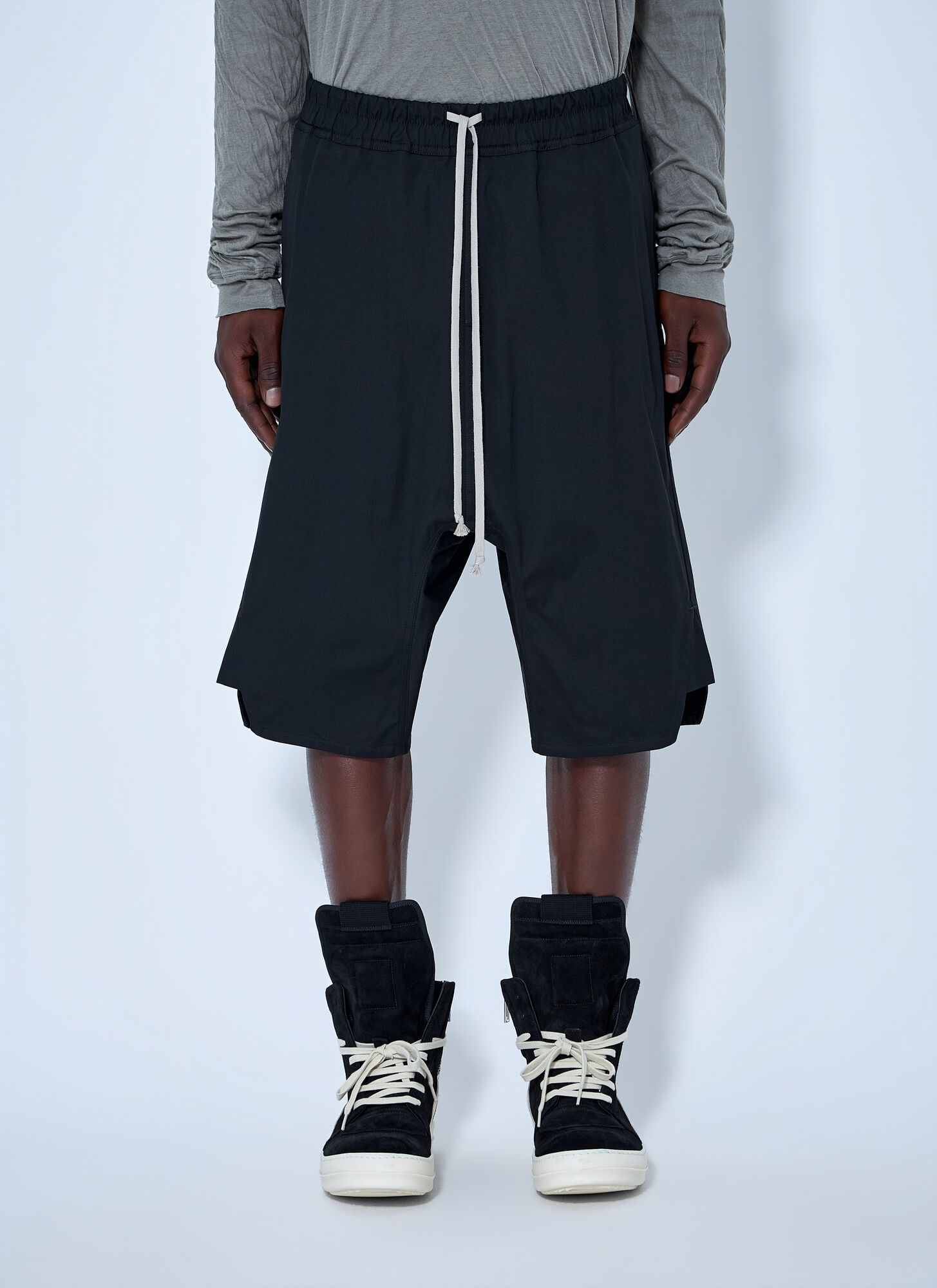Rick Owens Basket Swingers Heavy Poplin Shorts - Man Shorts Black It - 48 Rick