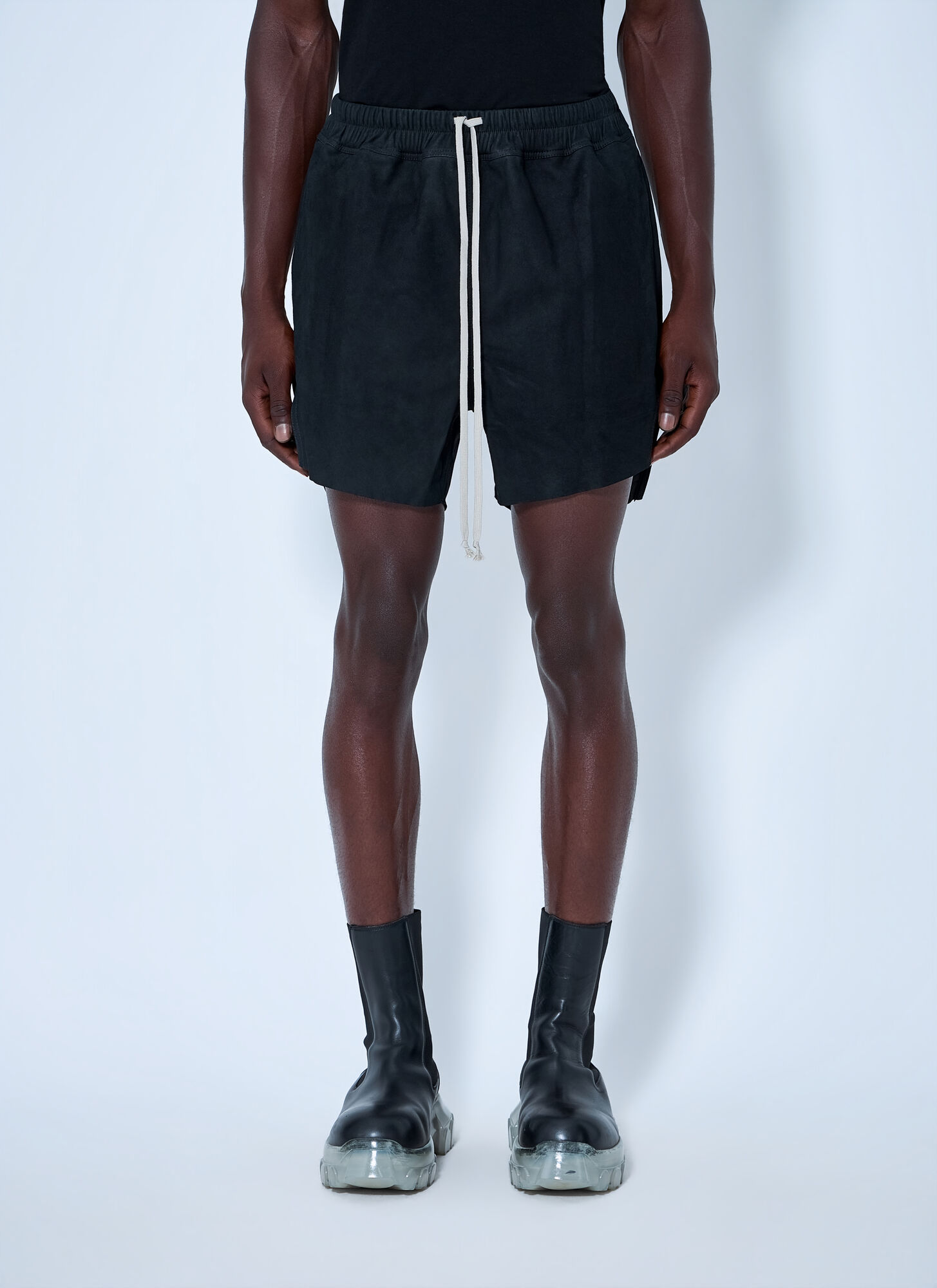 Rick Owens Men's Black Drawstring Shorts - Man Shorts It - 52