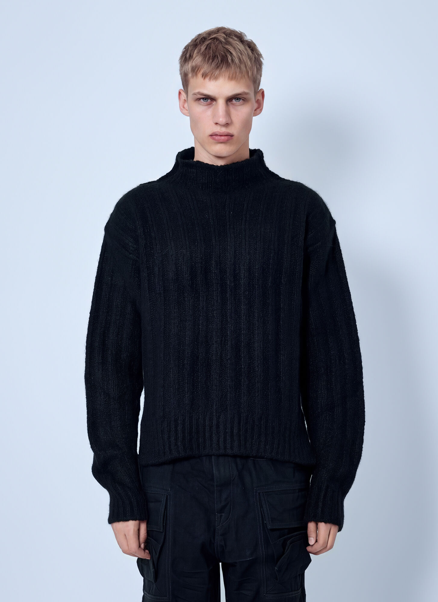 Rick Owens Men's Black Turtle Sweater - Man Knitwear M