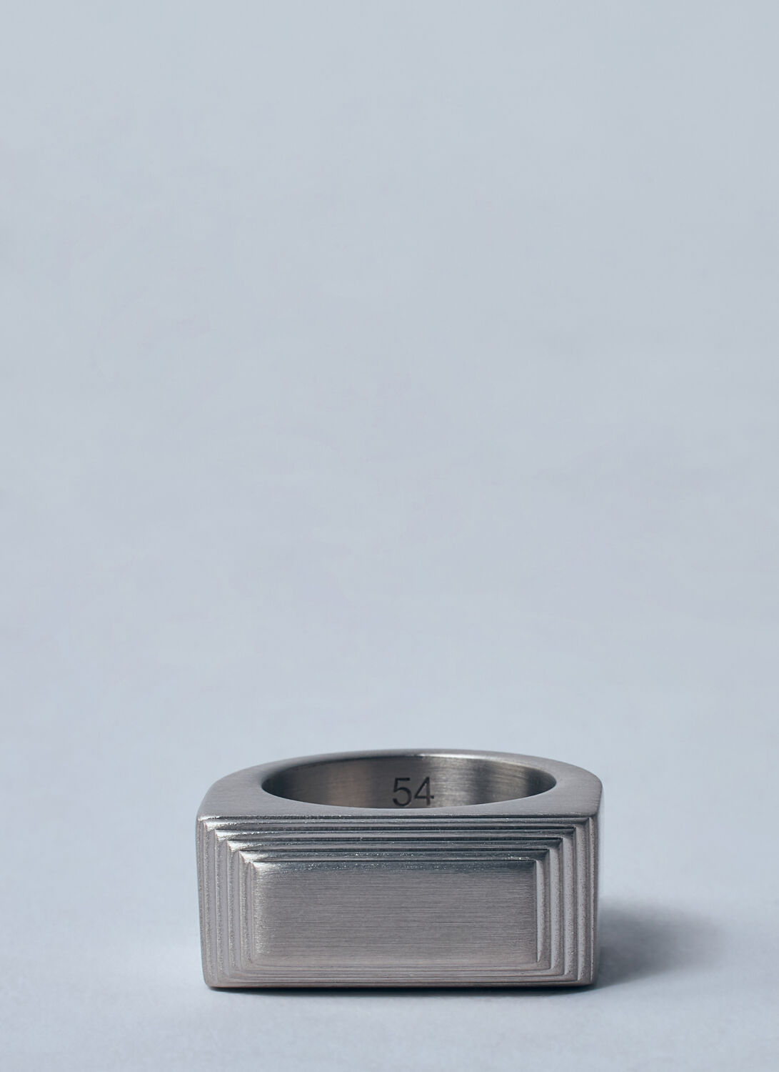 Rick Owens Women Etched Beveled Ring In Silver