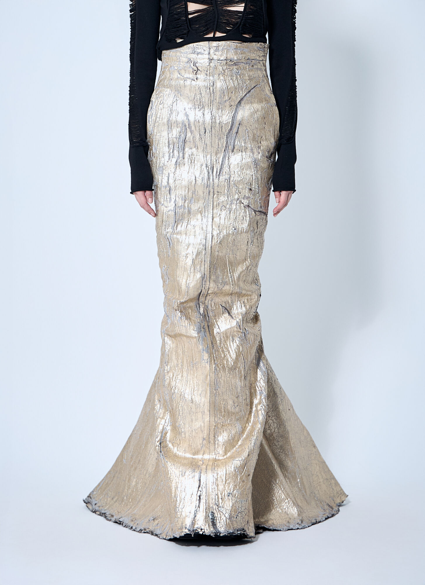 Rick Owens Lido Maxi Skirt In Gold