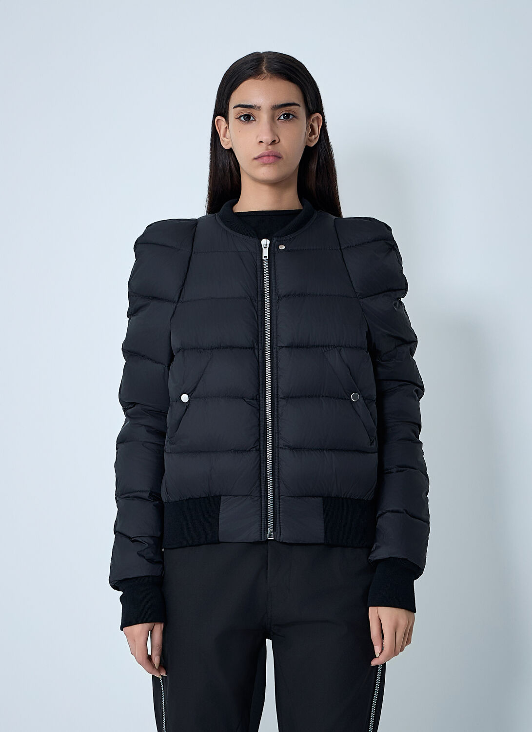 Rick Owens Duvet Bomber Coat In Blue