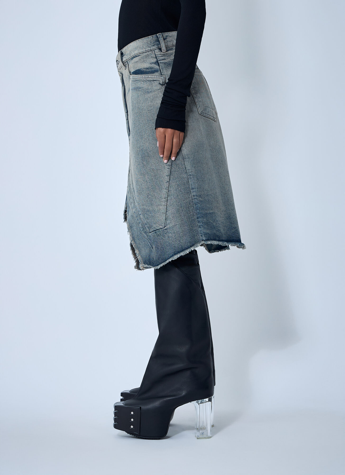  Rick Owens Rick Owens Slivered Denim Skirt - Frau Röcke Denim 26 