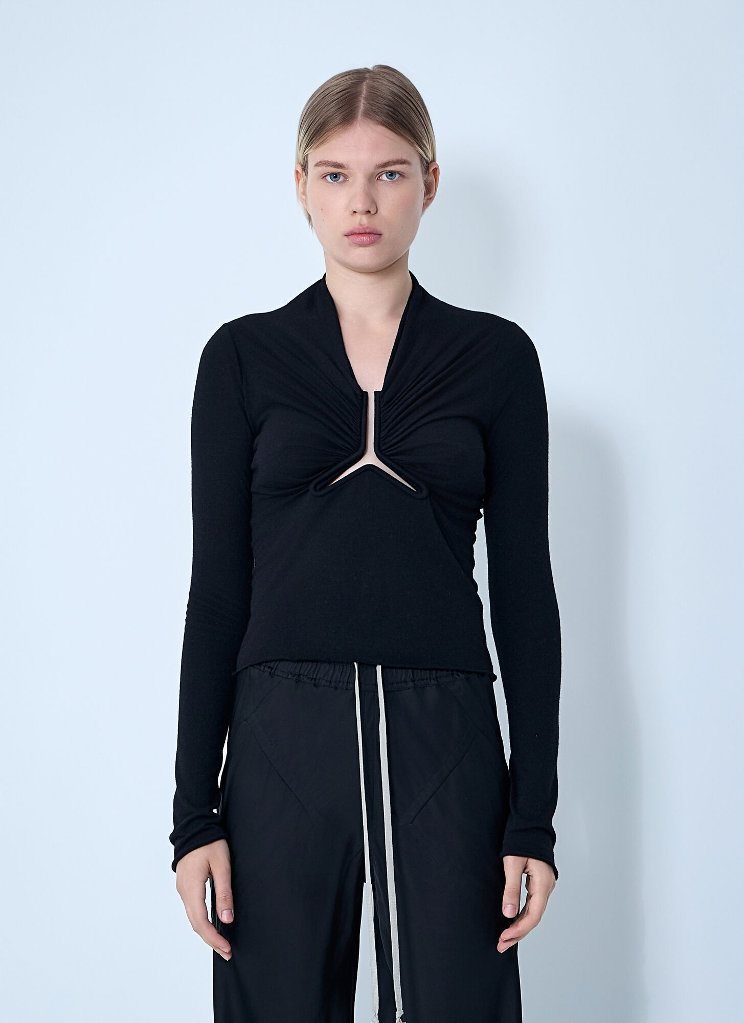 Rick Owens Allanah Long Sleeve Top - Woman Tops Black It - 44