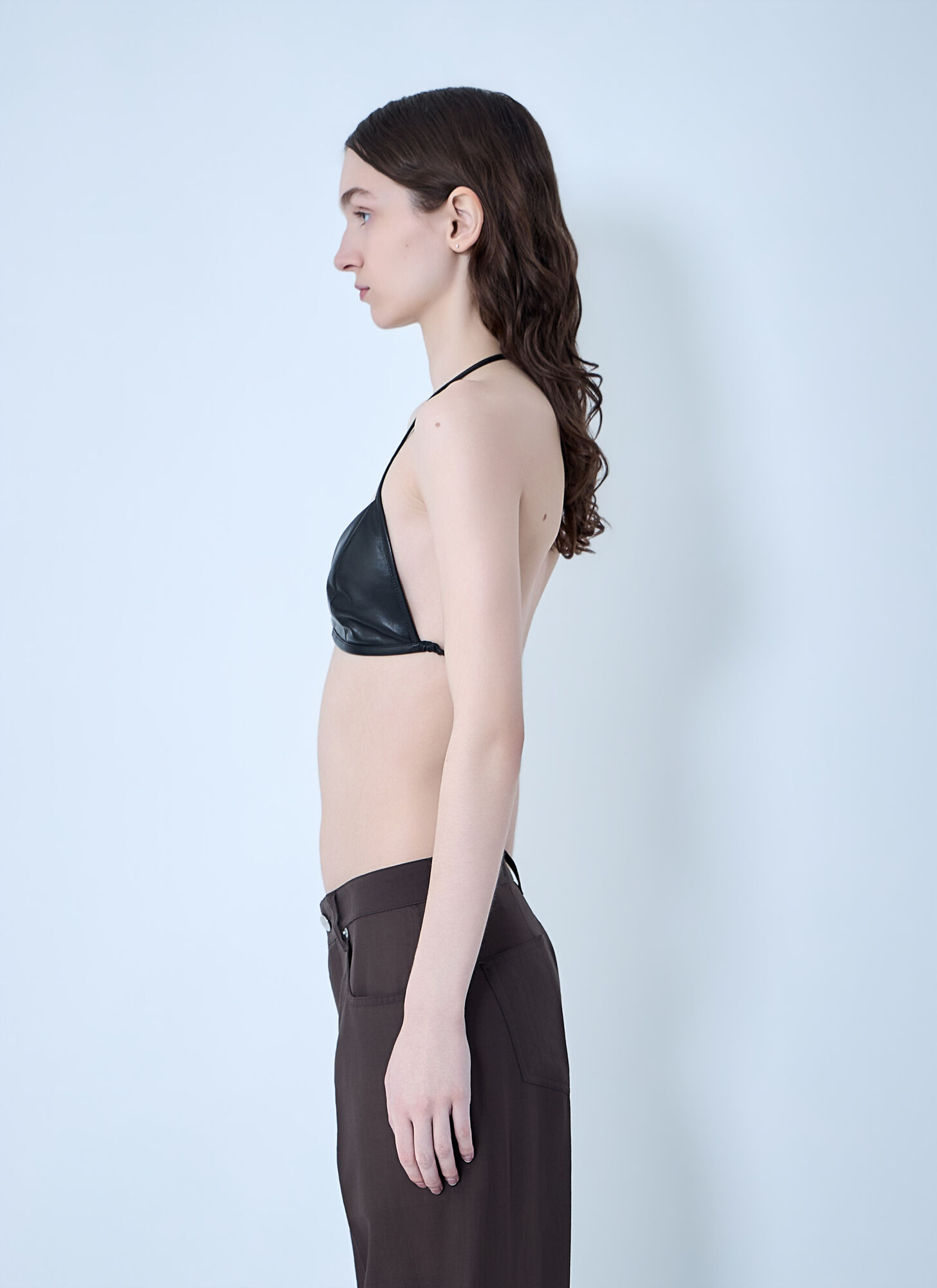  Rick Owens Rick Owens Leather Triangle Bikini Top - Frau Tops Black It - 38 