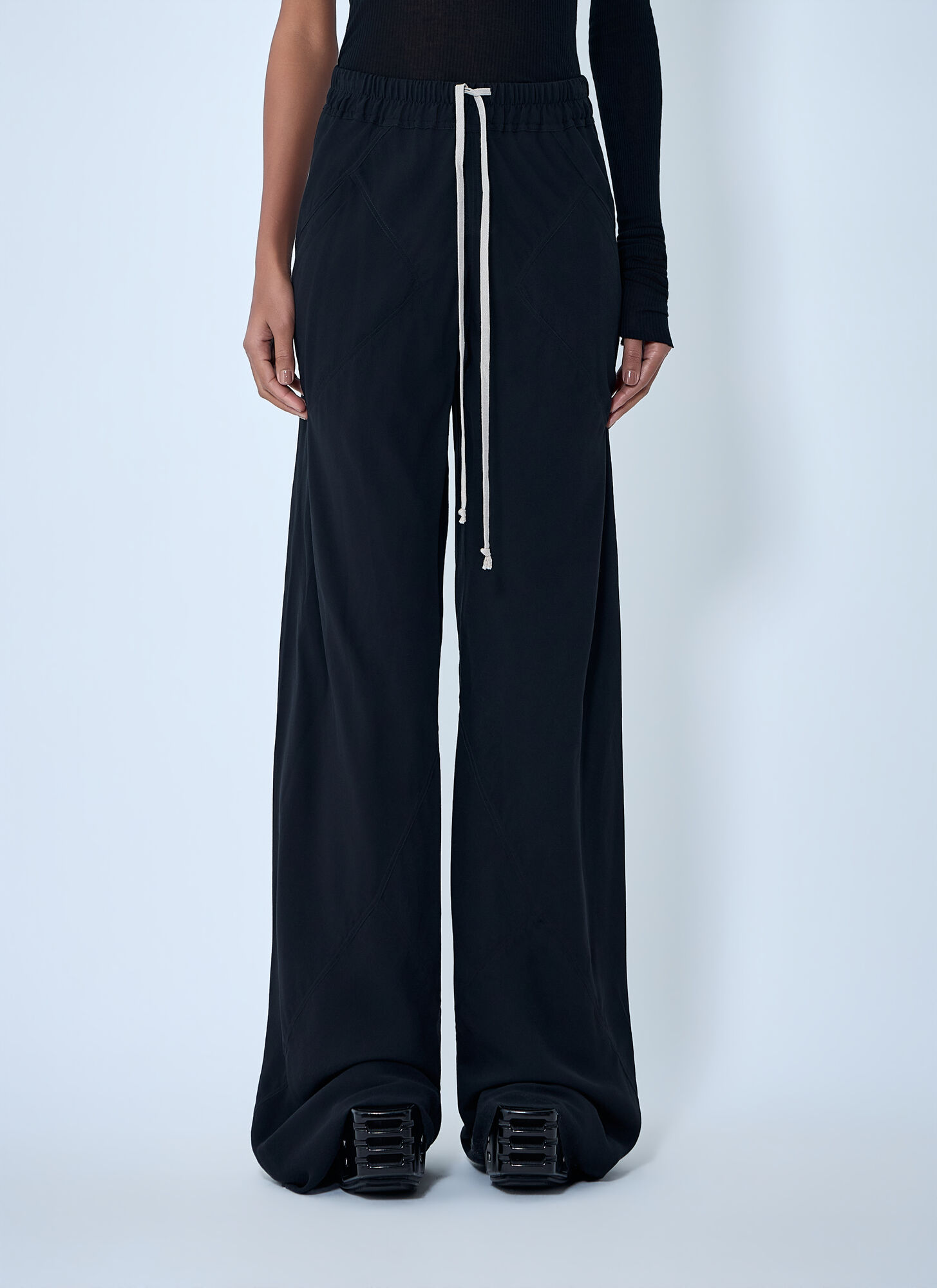Rick Owens Women's Black Drawstring Bias Pants - Woman Pants It - 44