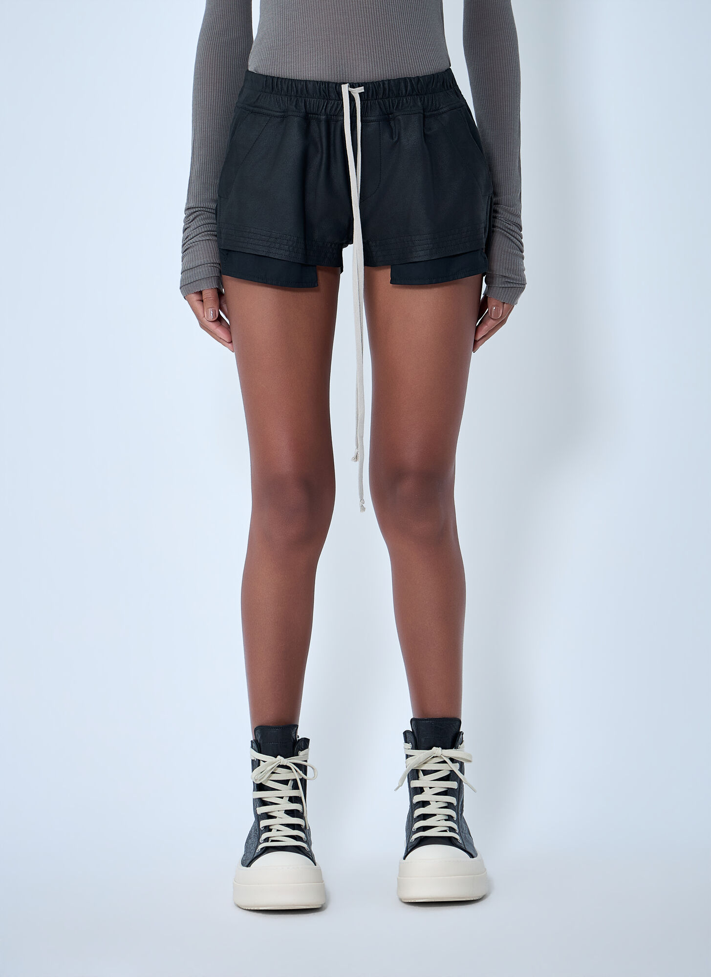 Rick Owens Women's Black Fog Shorts - Woman Shorts It - 42