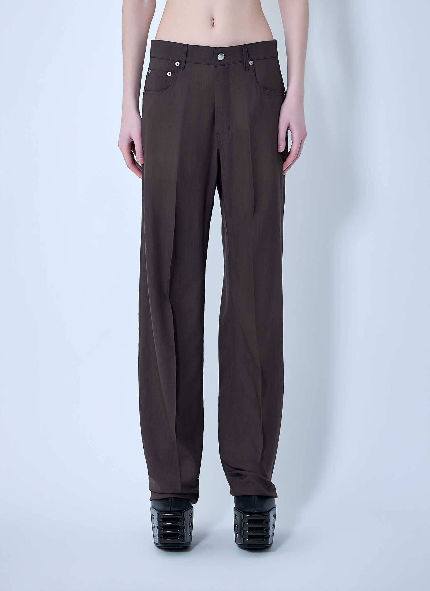 Rick Owens Women's Dark Brown Tailored Geth Pants - Woman Pants 28