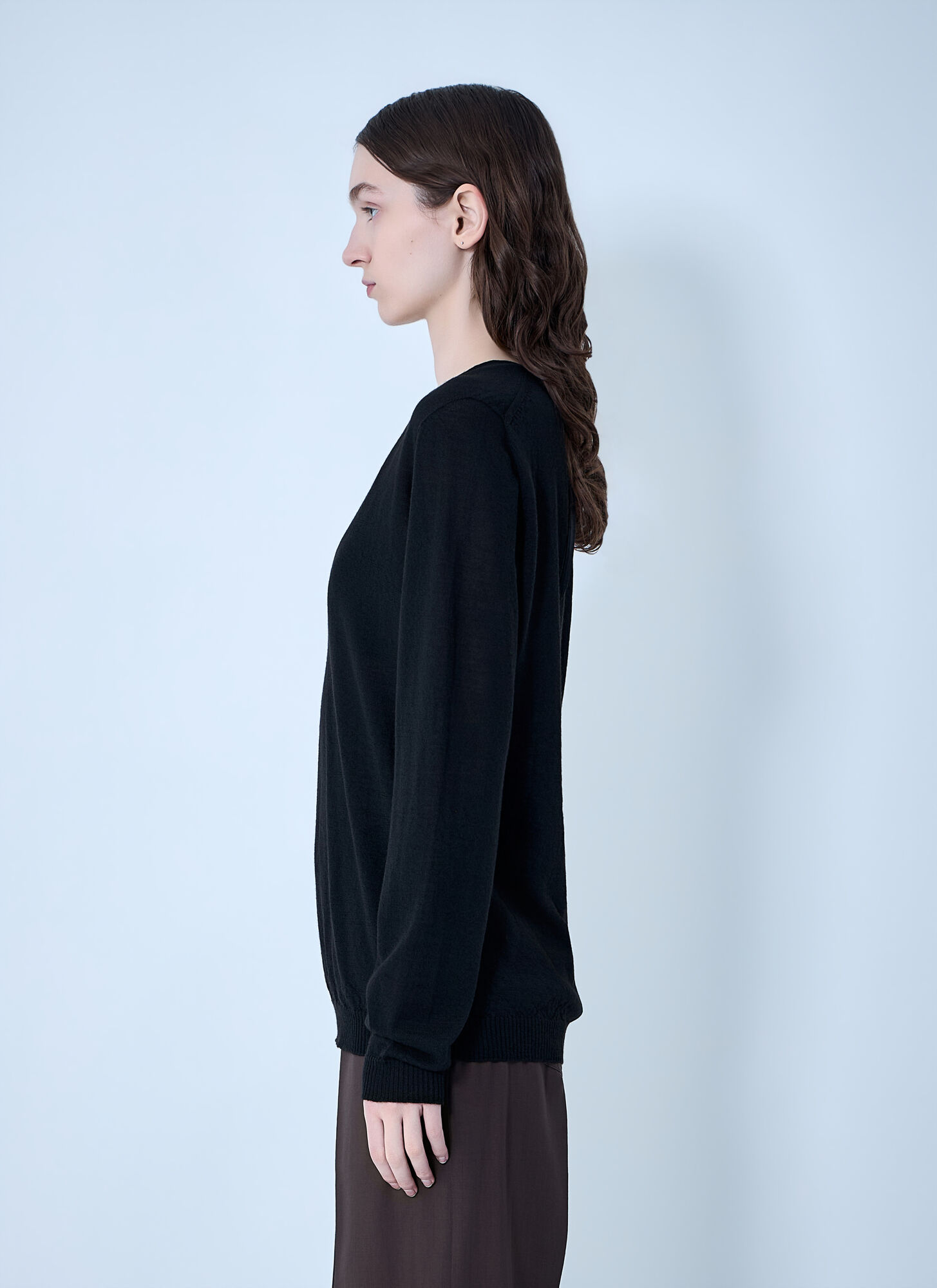  Rick Owens Rick Owens V Neck Pull Knit - Frau Strick Black M 