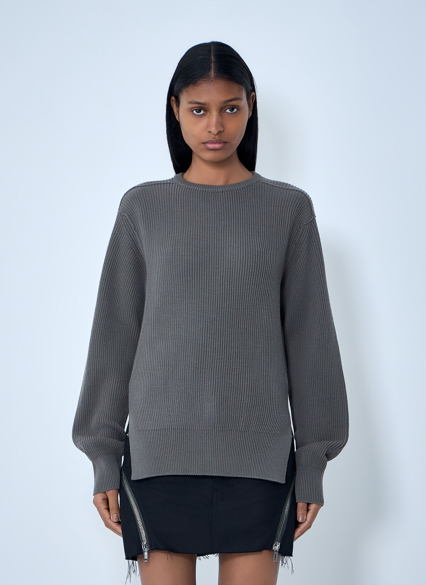 Rick Owens 罗纹针织毛衣 - Female 针织衫 Grey M