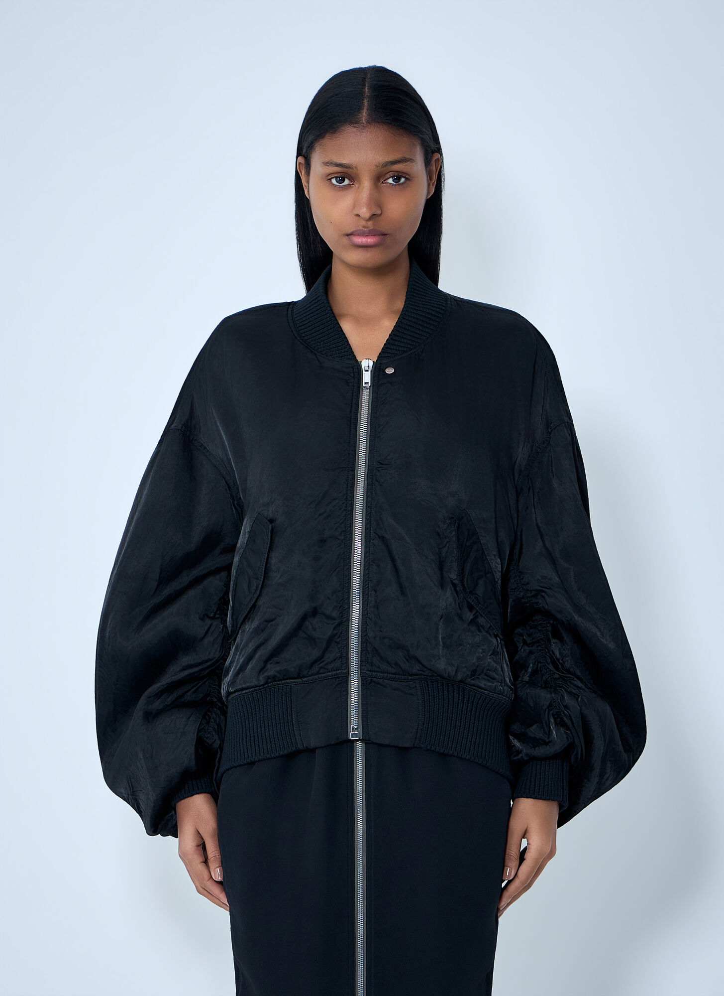Rick Owens Women's Black Oversized Bomber Jacket - Woman Jackets It - 40