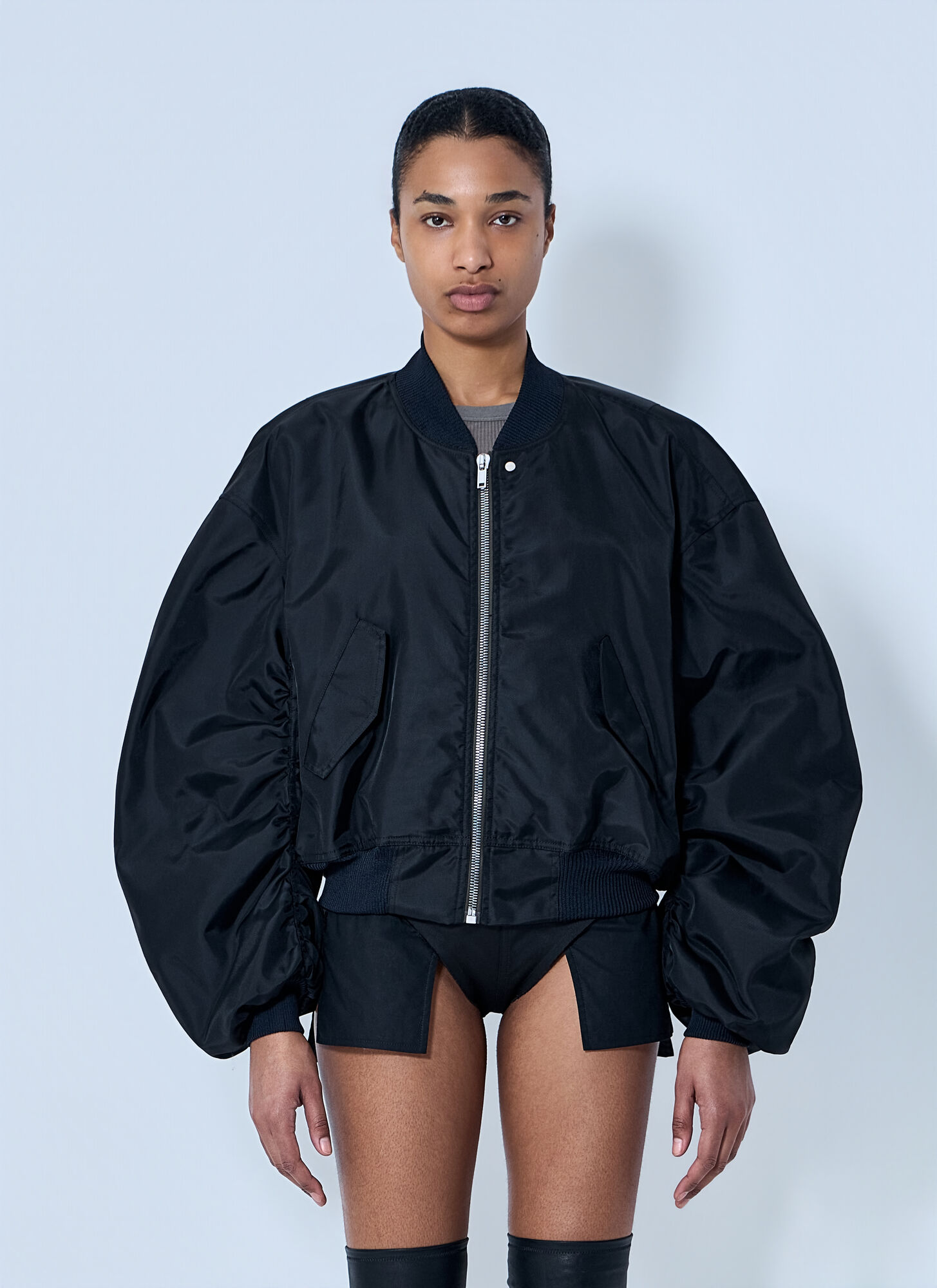 Rick Owens Women's Black Oversized Bomber Jacket - Woman Jackets It - 38