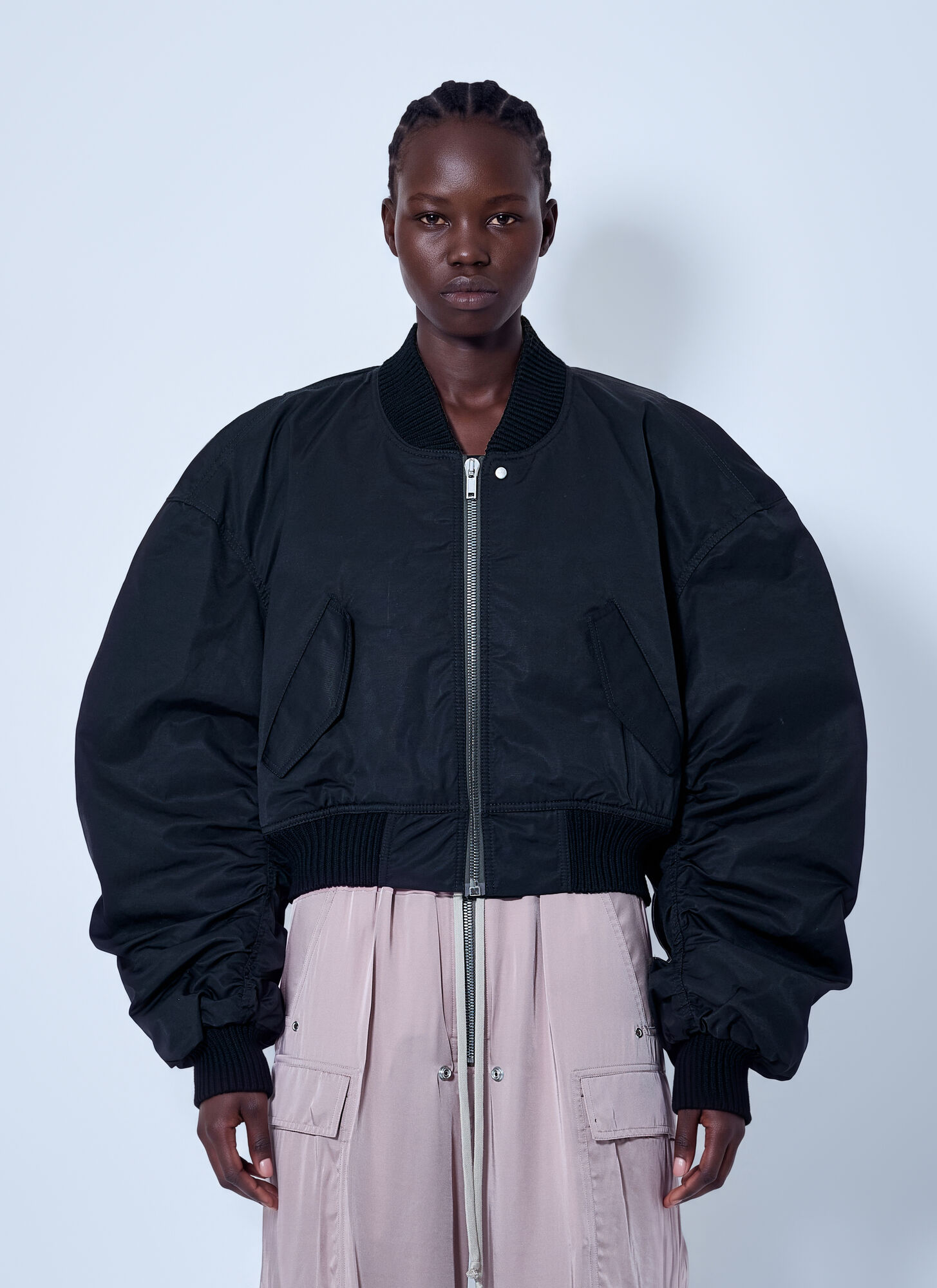 Rick Owens , Bomber Jackets, Female, Black, Xs, Cropped Bomber Jacket - Image 2