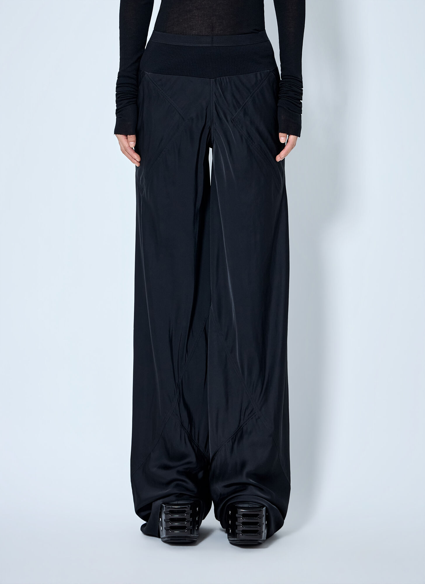 Rick Owens Women's Black Bias Wide-Leg Pants - Woman Pants It - 38