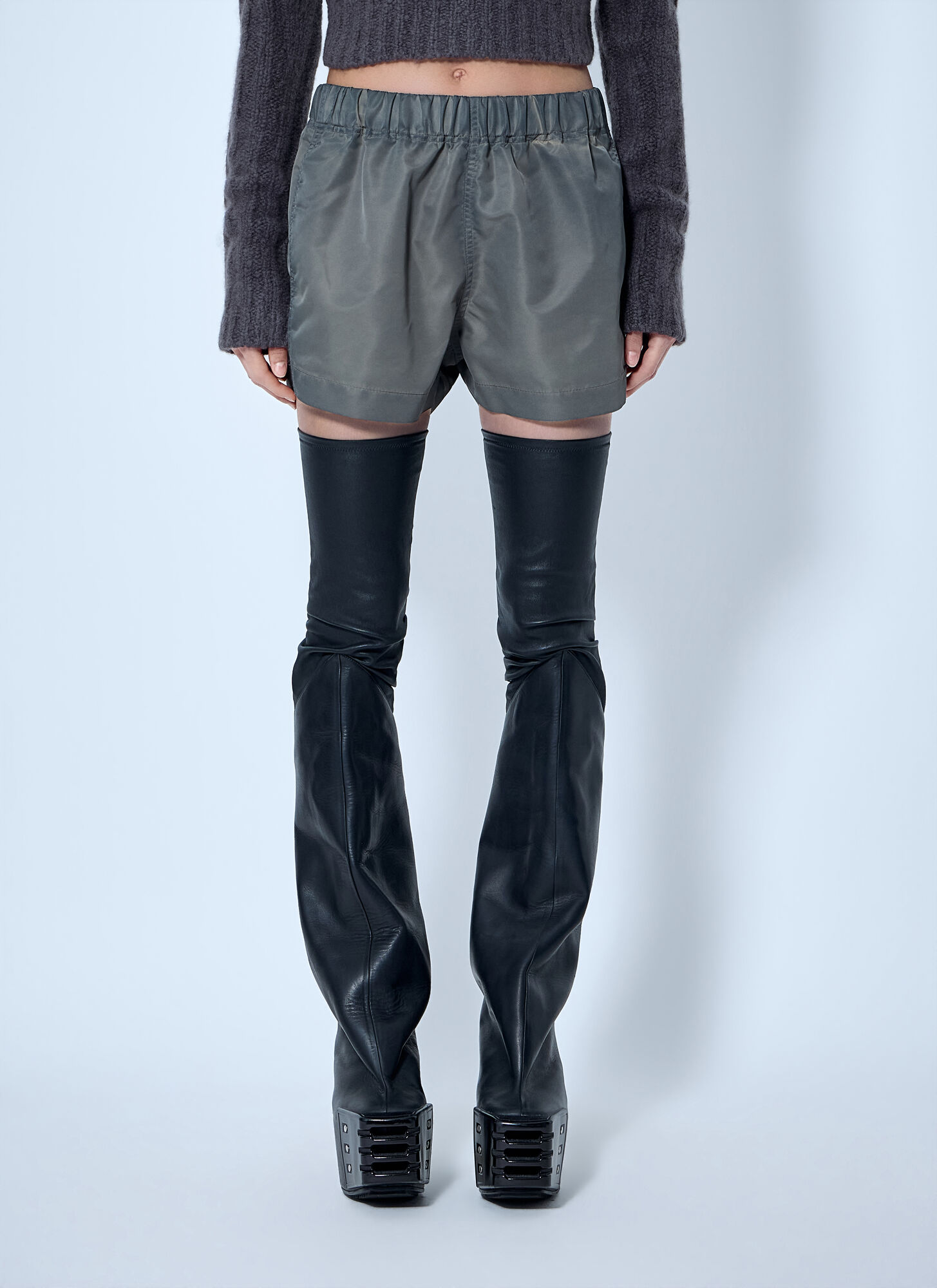 Rick Owens Donna Grigio - Elasticated Waist Shorts, Size: It - 38