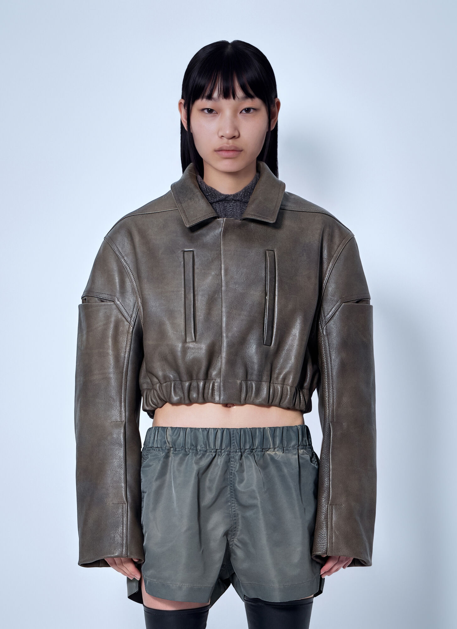 Rick Owens Collared Mac Bomber Jacket - Woman Jackets Dark Grey It - 42