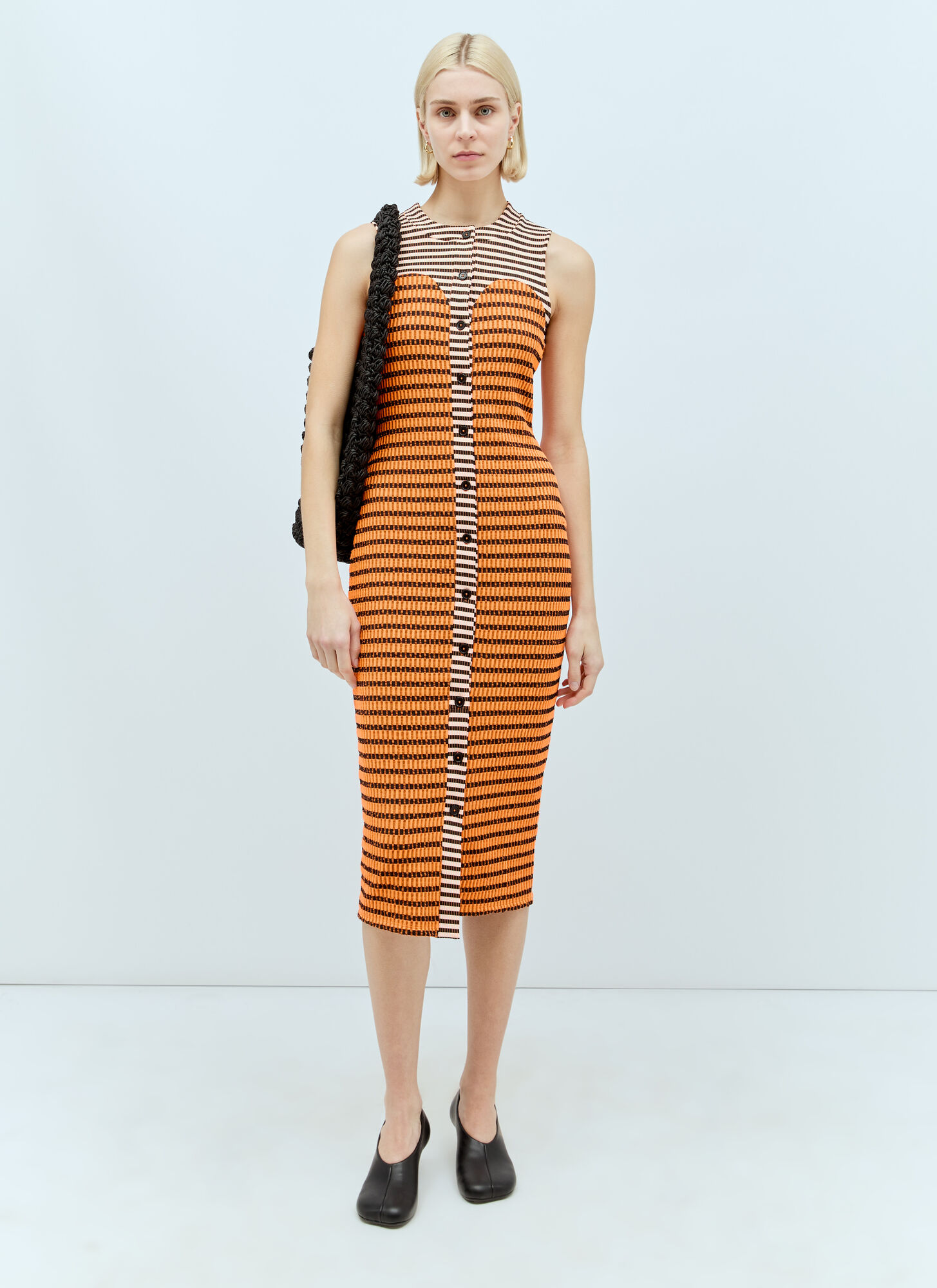  Reward If Found Reward If Found Cardi Striped Dress - Frau Kleider Orange M 