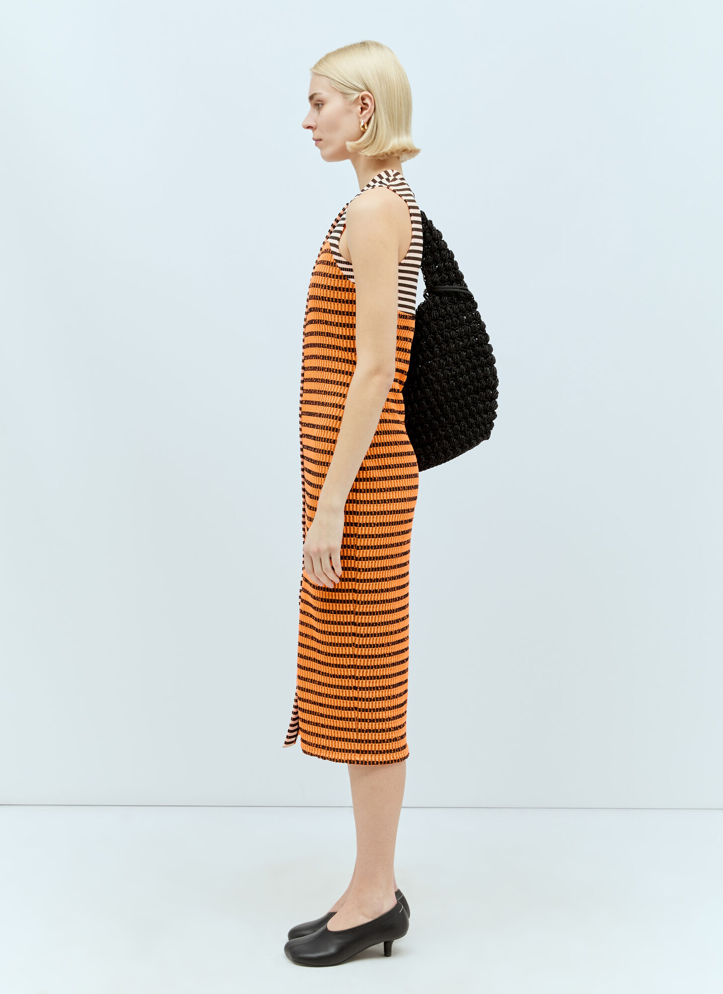  Reward If Found Reward If Found Cardi Striped Dress - Frau Kleider Orange M 
