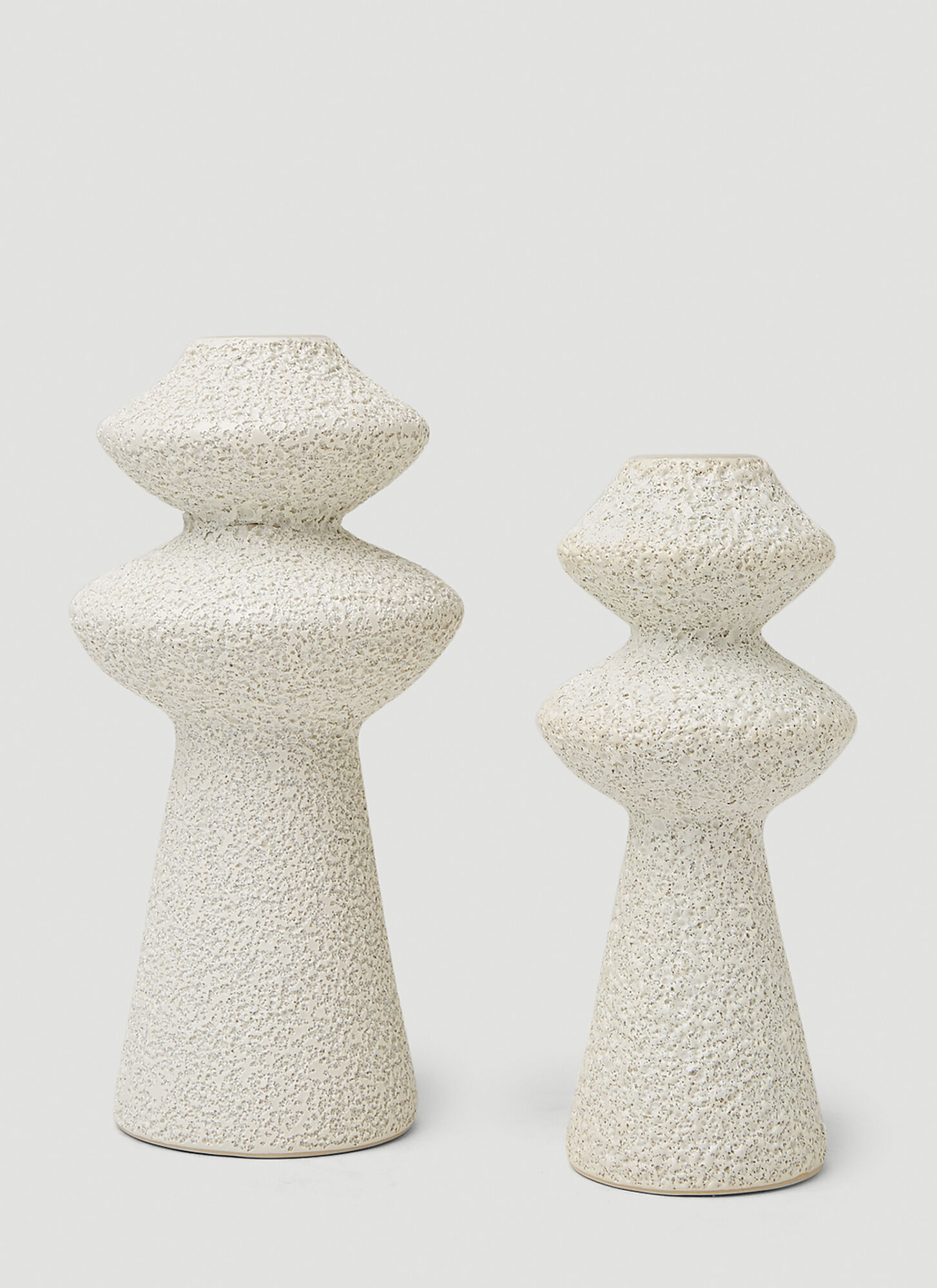 Marloe Marloe Unisex Cream Set Of Two Jagger Candle Holders - Ceramics One Size