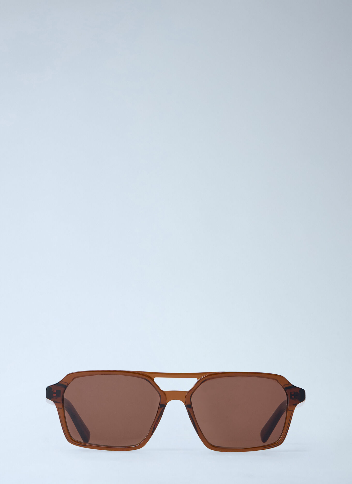 Retrosuperfuture X Mm6 Unisex Brown Geometric Frame Sunglasses - Sunglasses One Size