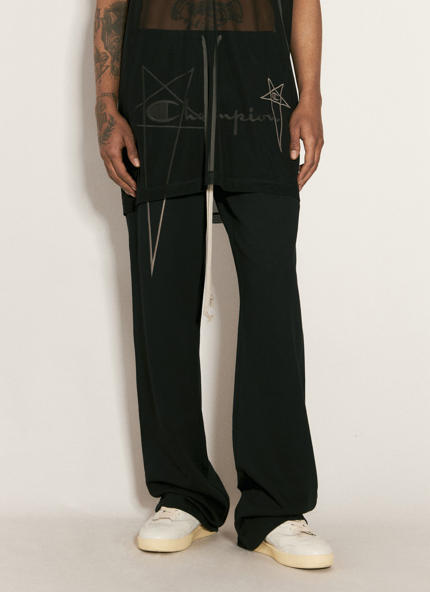 Rick Owens X Champion Dietrich Drawstring Track Pants In Black