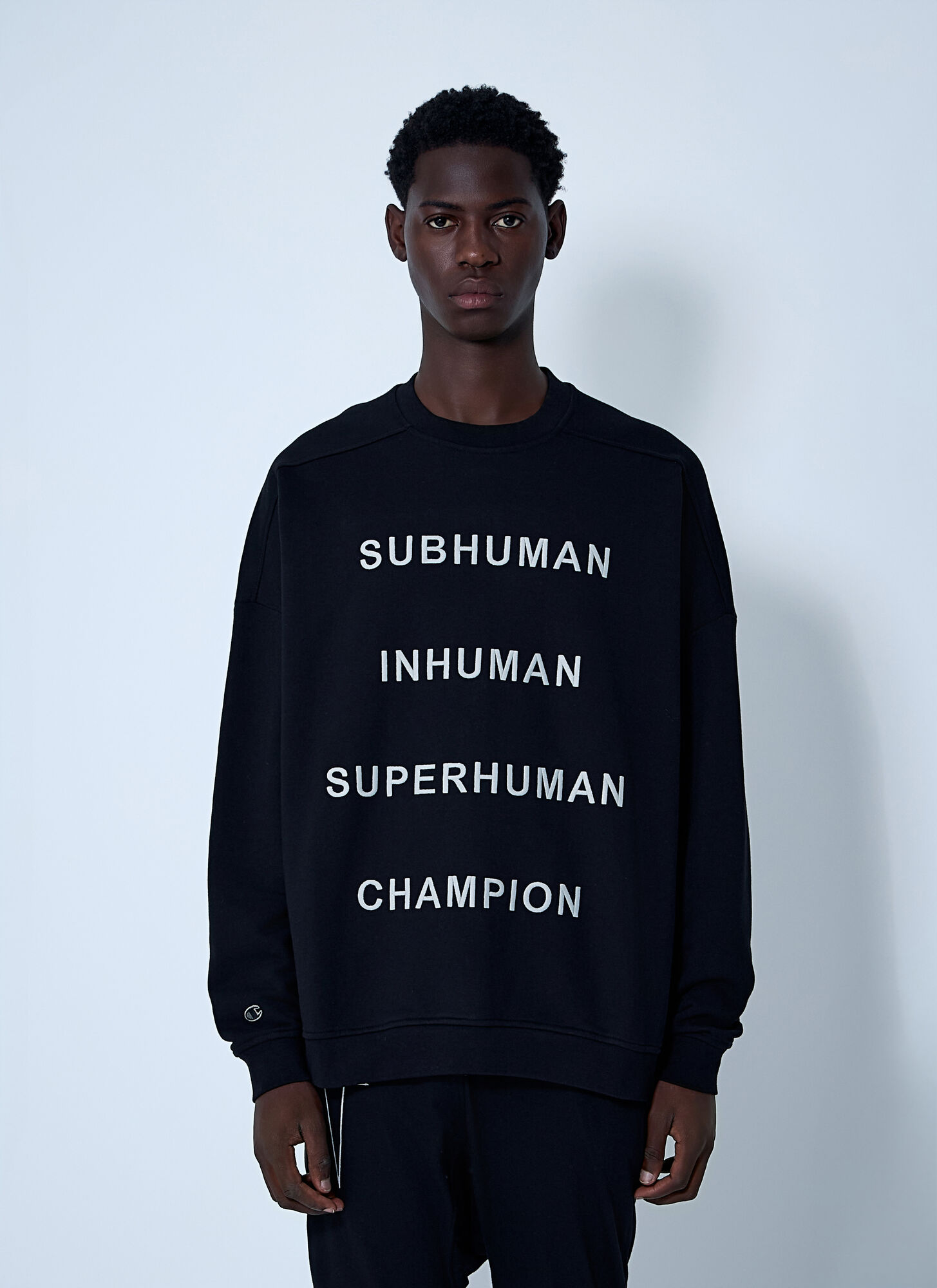Rick Owens X Champion Text Print Sweatshirt