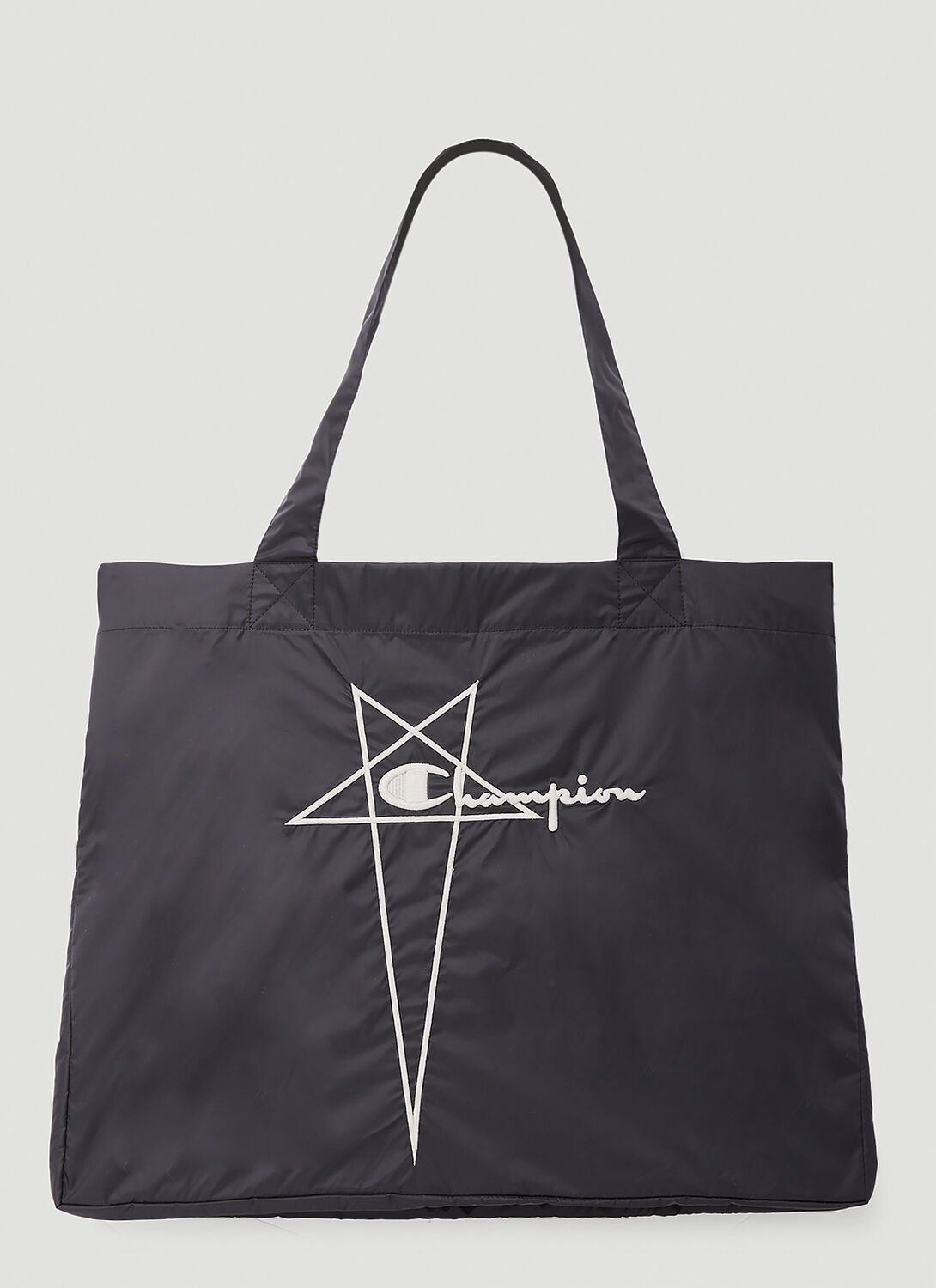Rick Owens X Champion Logo Tote Bag In Black