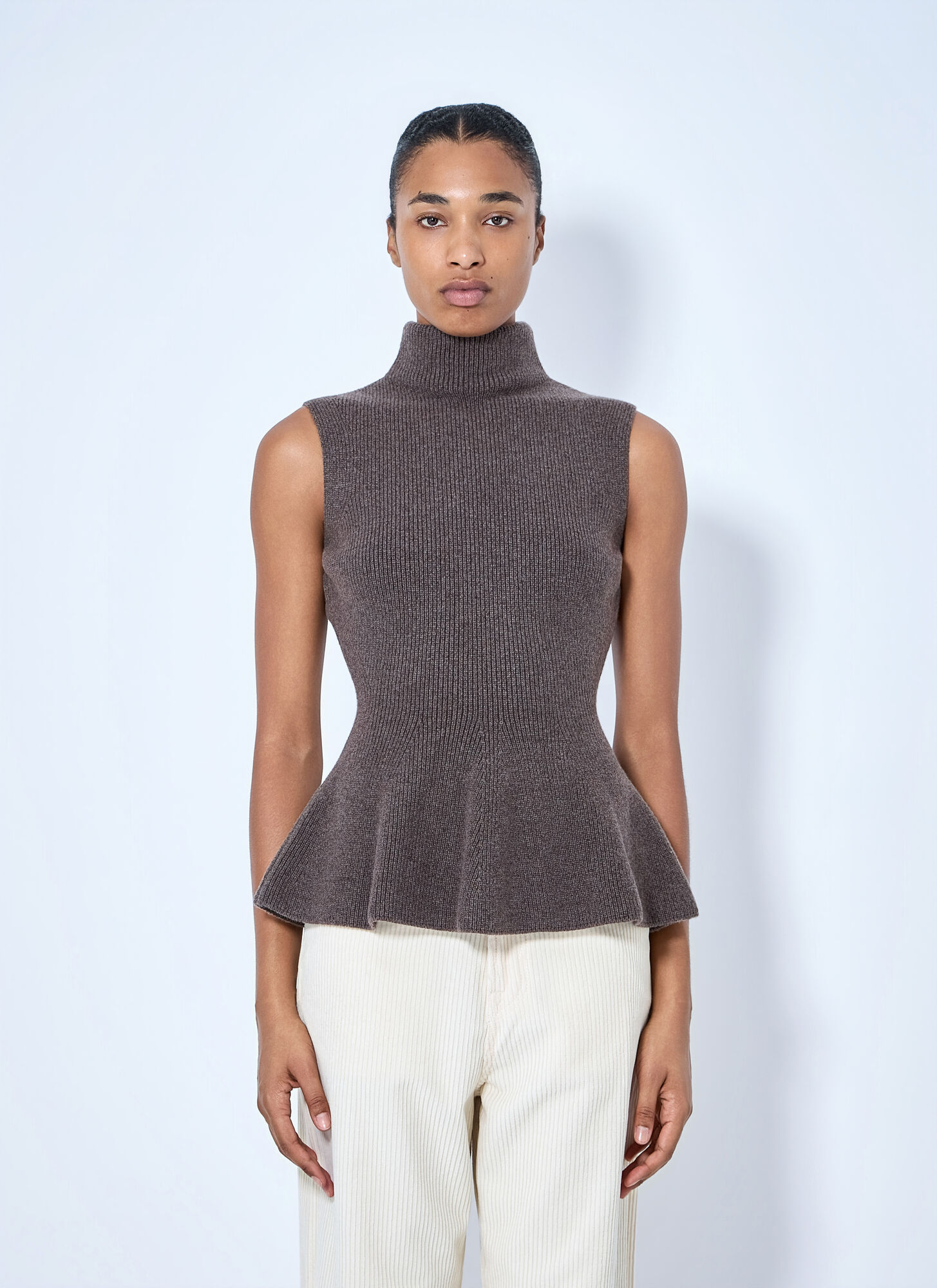 Róhe Women's Brown Sculptural Sleeveless Knitted Top - Woman Tops Fr - 38