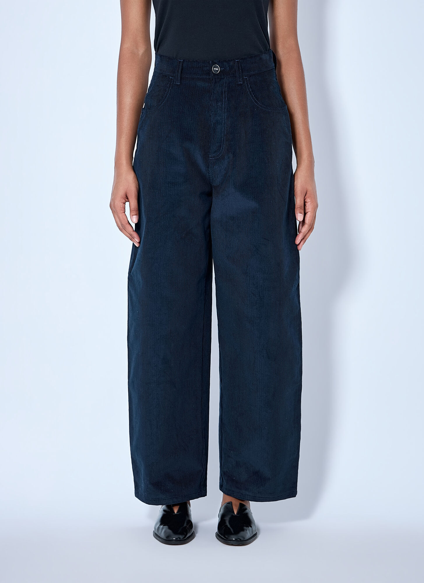 Róhe Women's Navy Berber - Barrel Leg Trousers - Woman Jeans Fr - 34