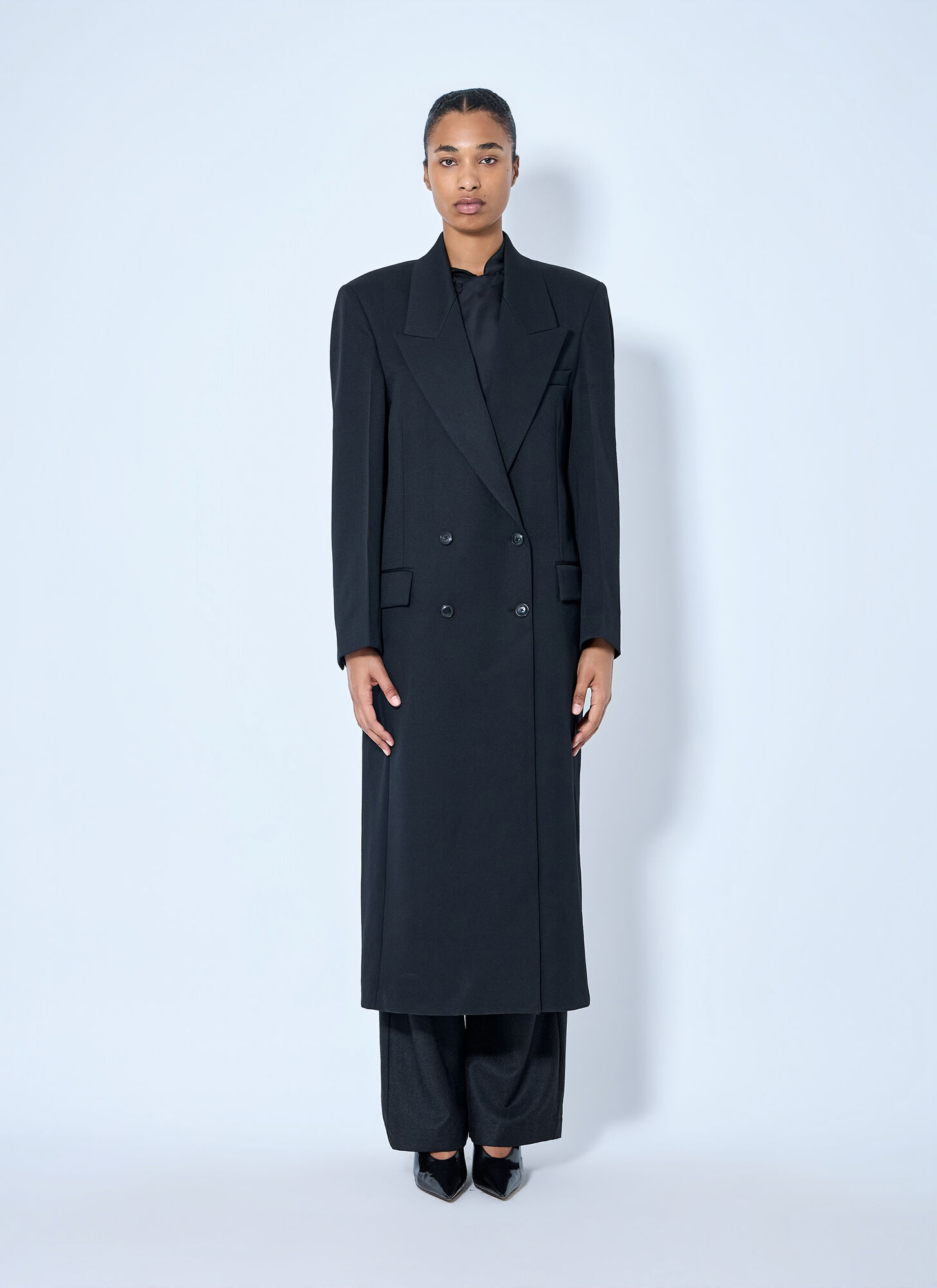 Róhe Women's Black Double Breasted Tailored Coat - Woman Coats Fr - 34
