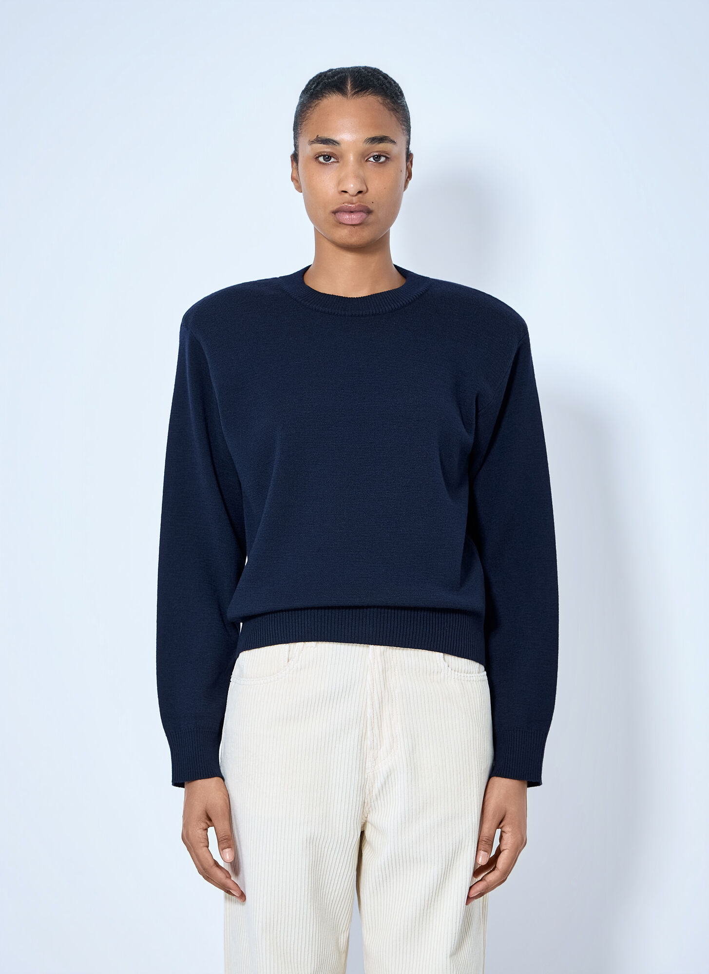 Róhe Women's Navy Statement Shoulder Crewneck - Woman Knitwear Fr - 40